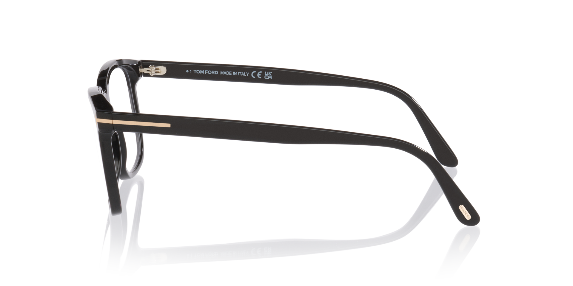 FT6080-B Black AcetateEyeglass Frames for Glasses Direct, Side View