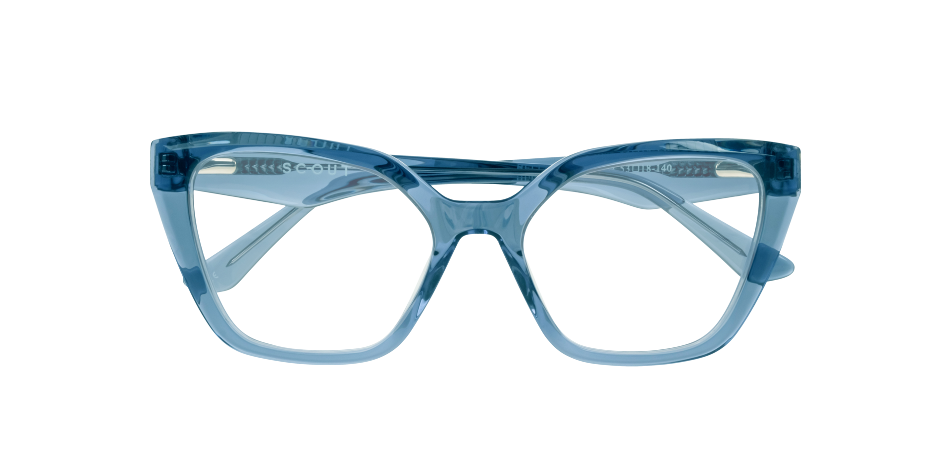 Helen Crystal Blue AcetateEyeglass Frames for Glasses Direct, Closed View