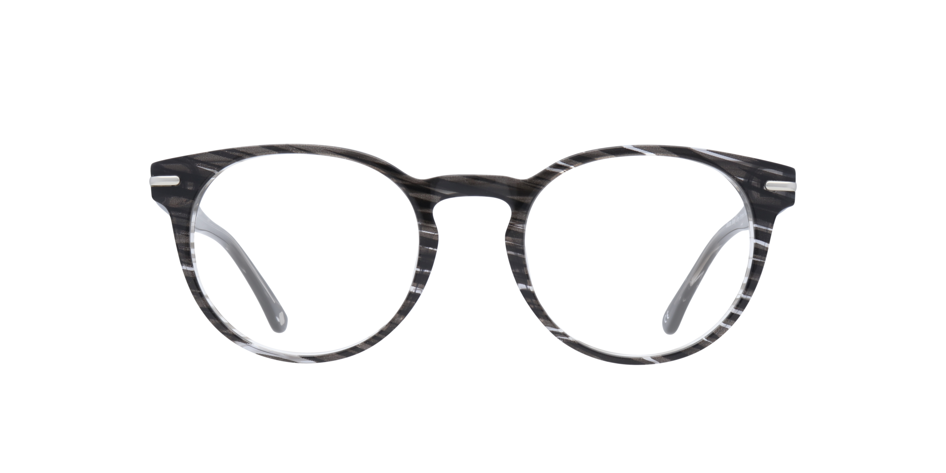 Dalston Shiny Grey Stripes AcetateEyeglass Frames for Glasses Direct, Front View