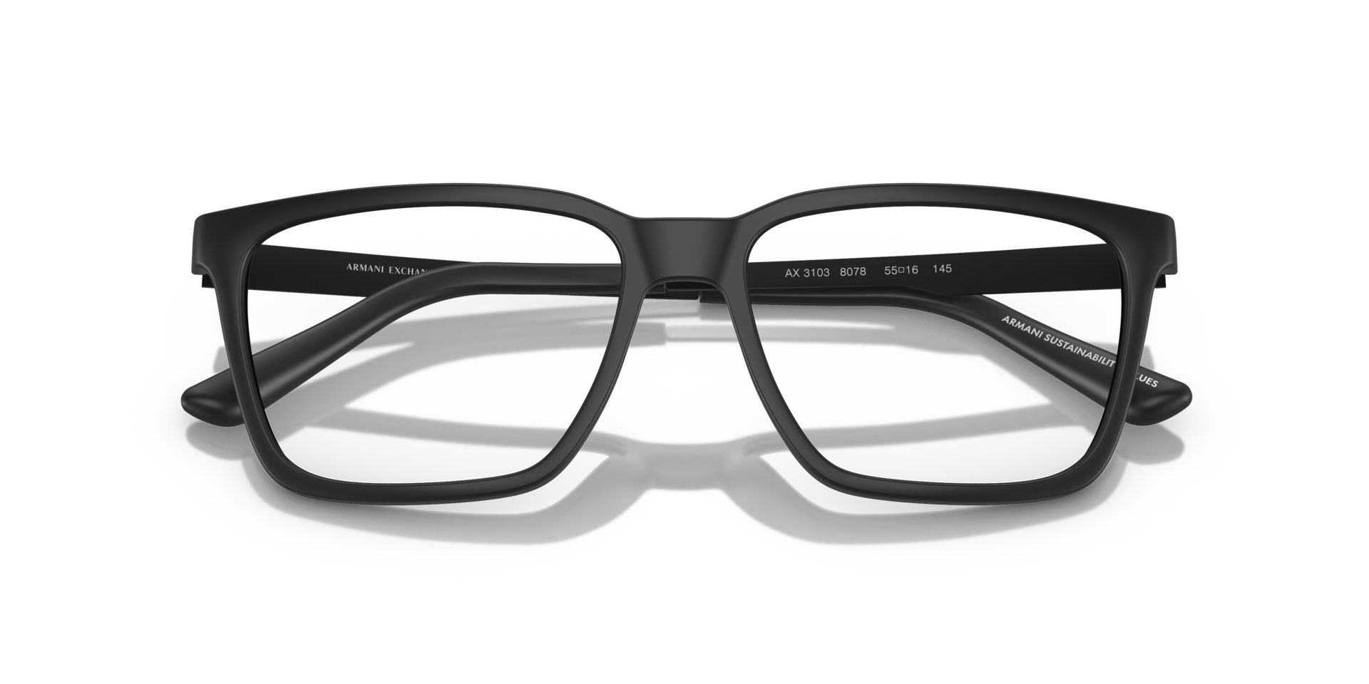 AX3103 Matte Black PlasticEyeglass Frames for Glasses Direct, Closed View