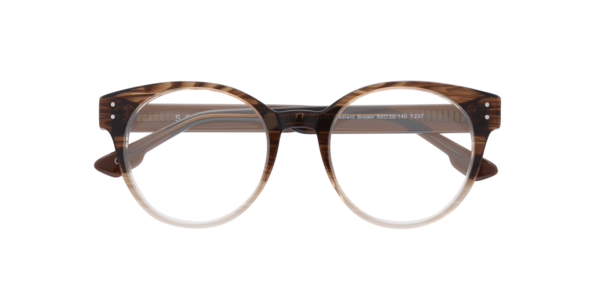 Emelia Gradient Brown AcetateEyeglass Frames for Glasses Direct, Closed View
