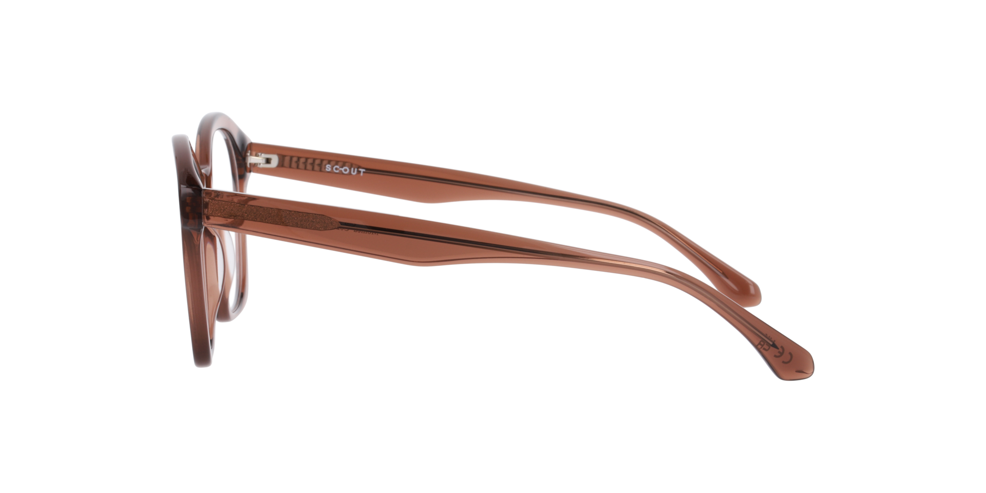 Monica Crystal Brown AcetateEyeglass Frames for Glasses Direct, Side View
