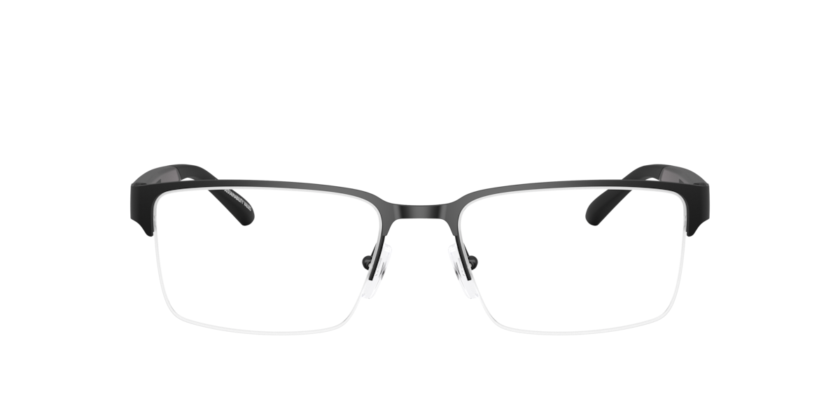 Armani Exchange Men's Matte Black Rectangle Metal Eyeglasses Online - Semi Rim - Ax1075