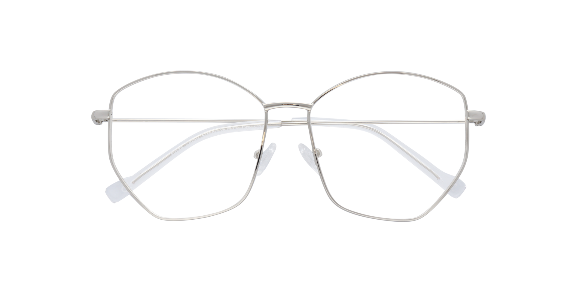 Eliza Shiny Silver MetalEyeglass Frames for Glasses Direct, Closed View