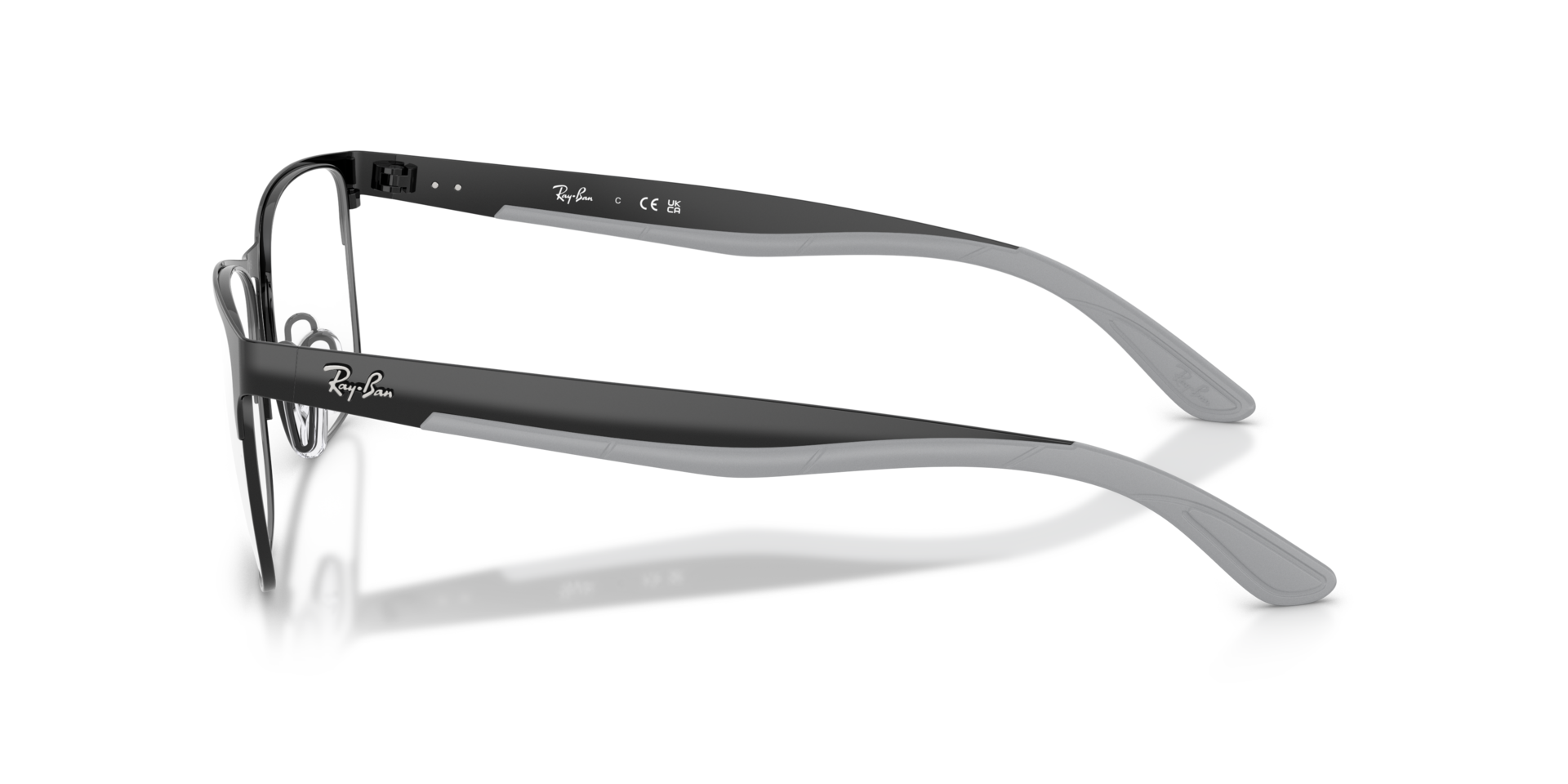 RB7550 Black MetalEyeglass Frames for Glasses Direct, Side View