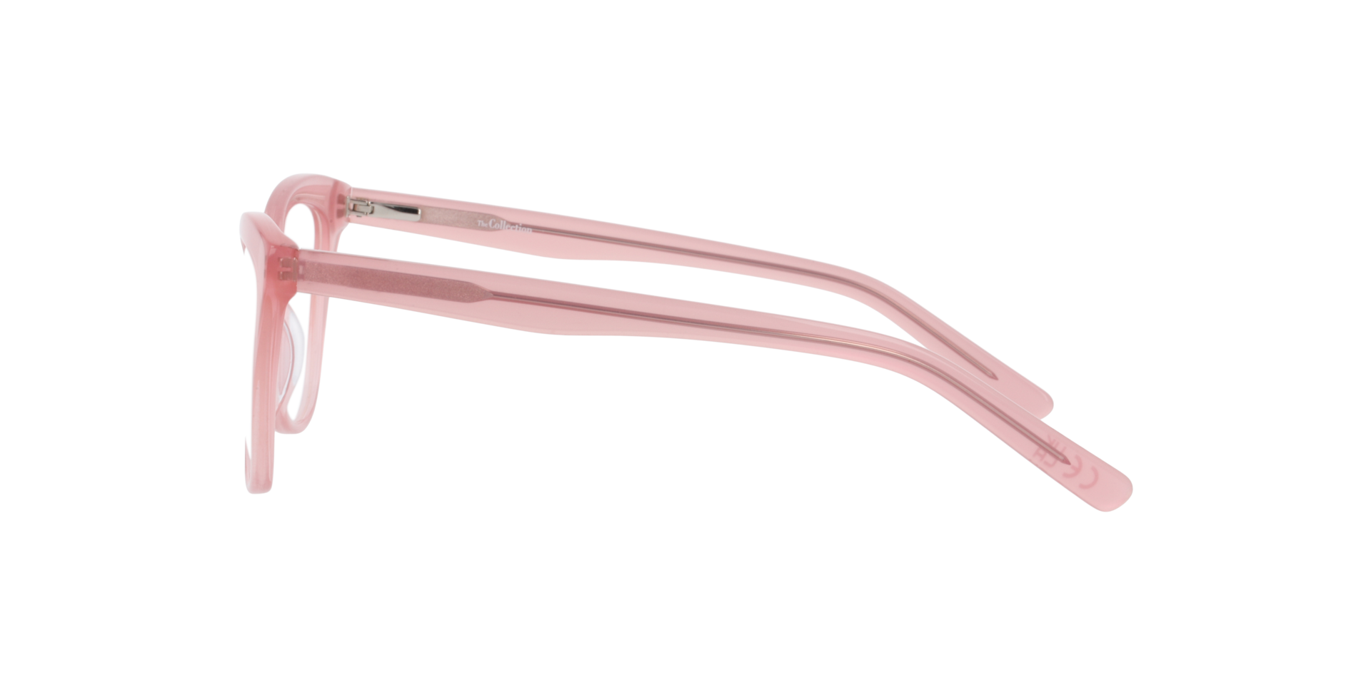 Meredith Pearly Pink AcetateEyeglass Frames for Glasses Direct, Side View