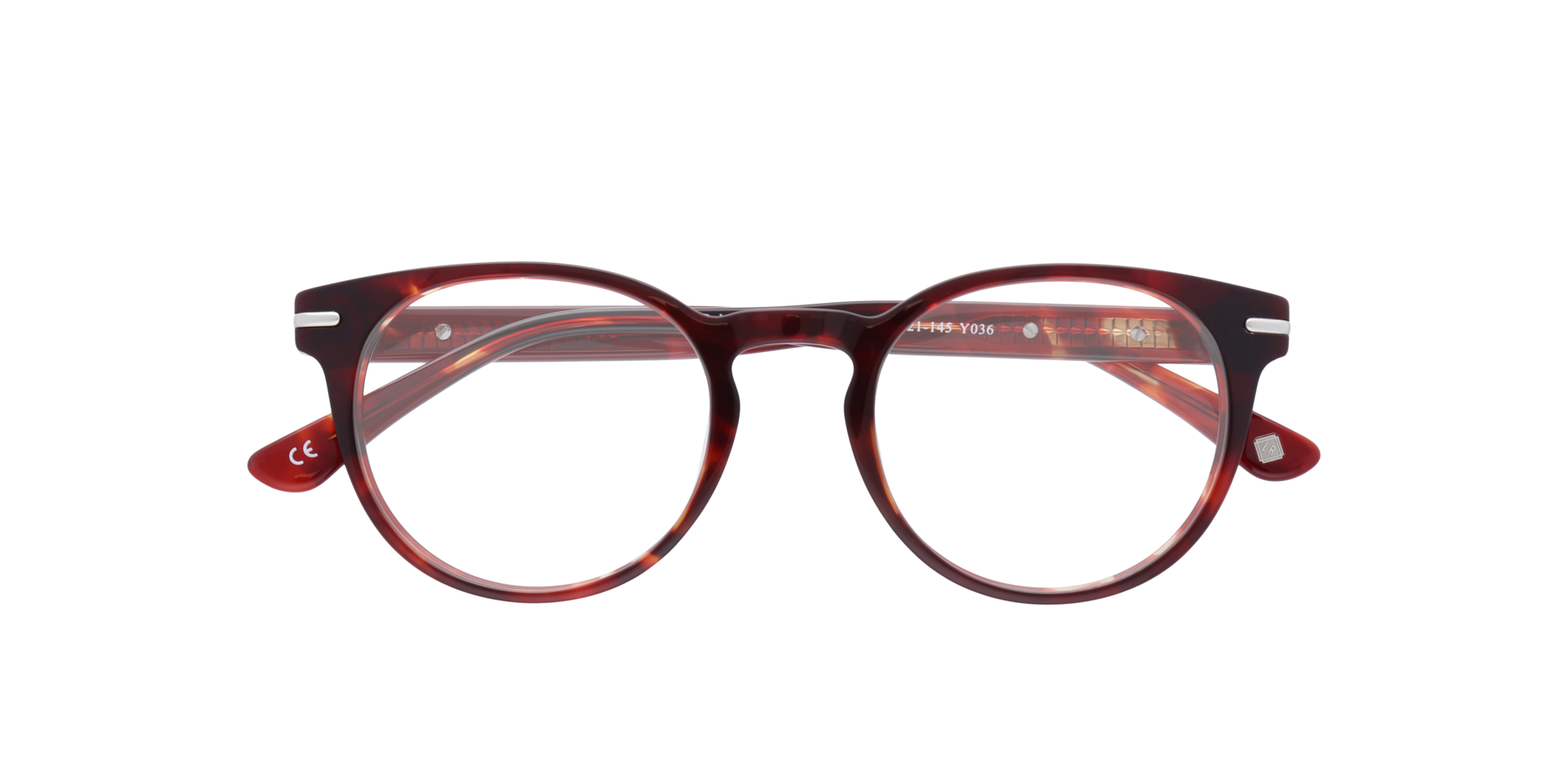 Dalston Shiny Demi Red AcetateEyeglass Frames for Glasses Direct, Closed View