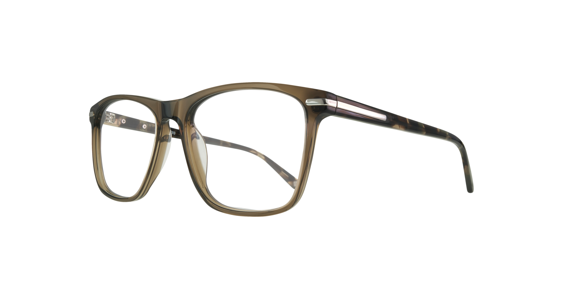 Leyton Khaki & Havana AcetateEyeglass Frames for Glasses Direct, Angle View