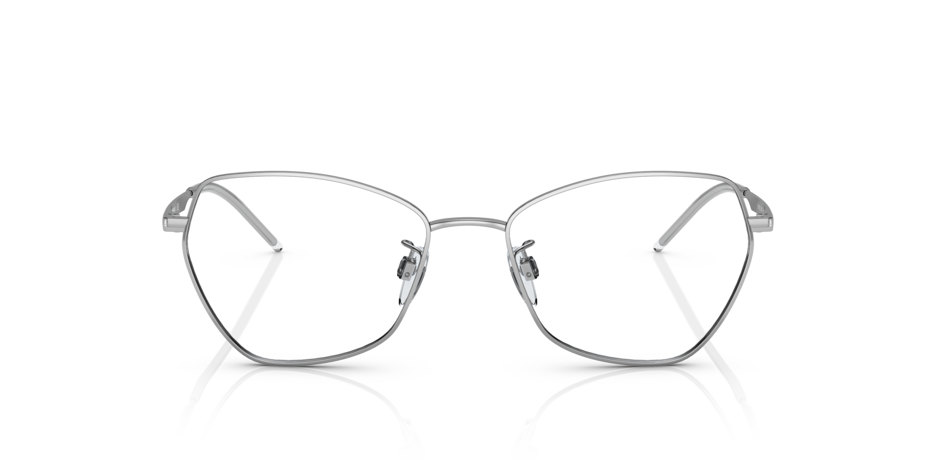 EA1133 Shiny Silver MetalEyeglass Frames for Glasses Direct, Front View