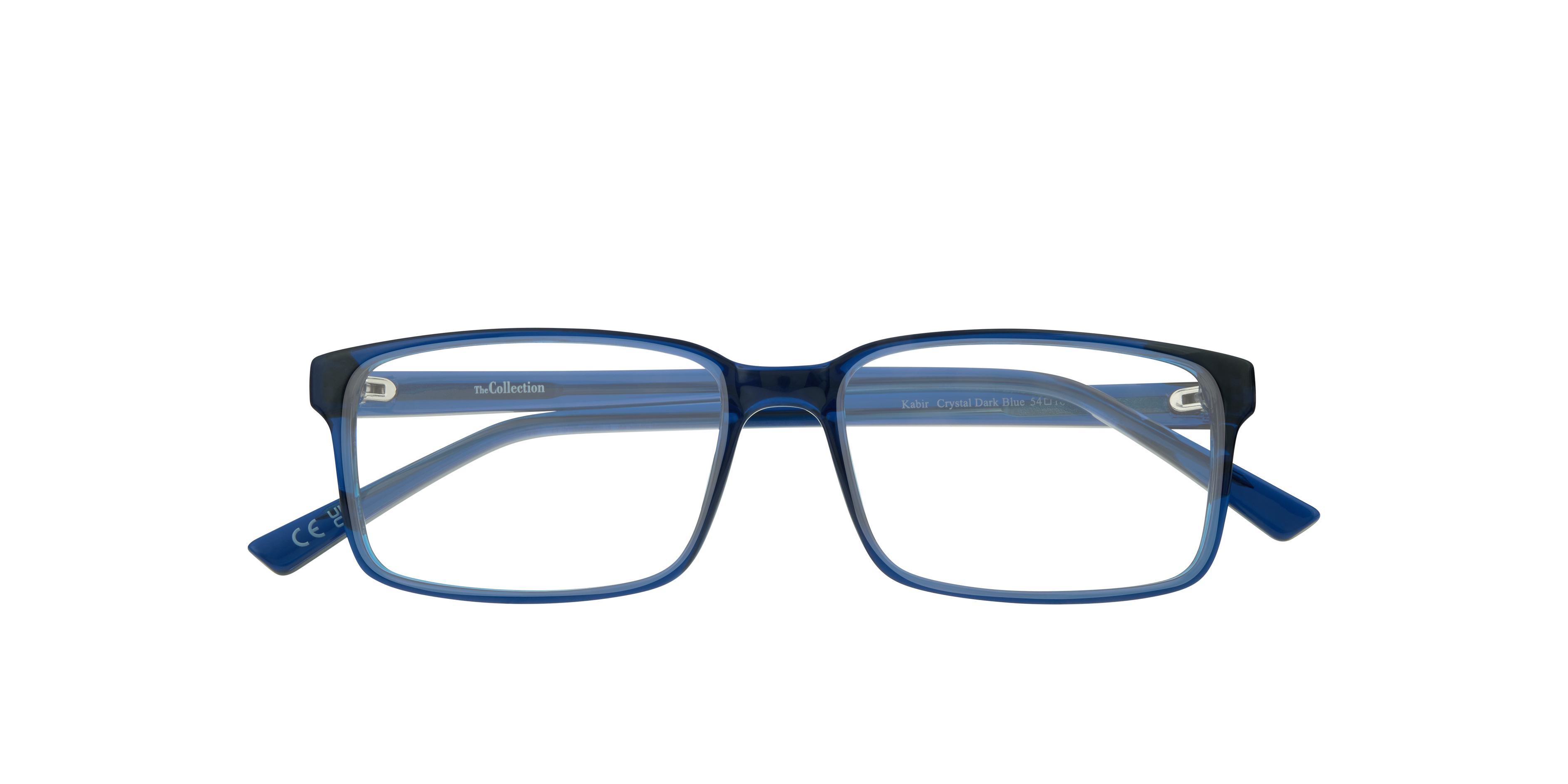 Kabir Crystal Dark Blue PlasticEyeglass Frames for Glasses Direct, Closed View