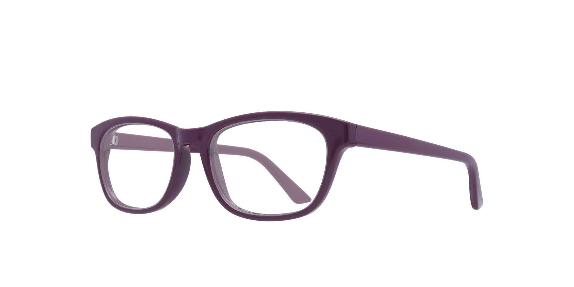 Damica Purple PlasticEyeglass Frames for Glasses Direct, Angle View