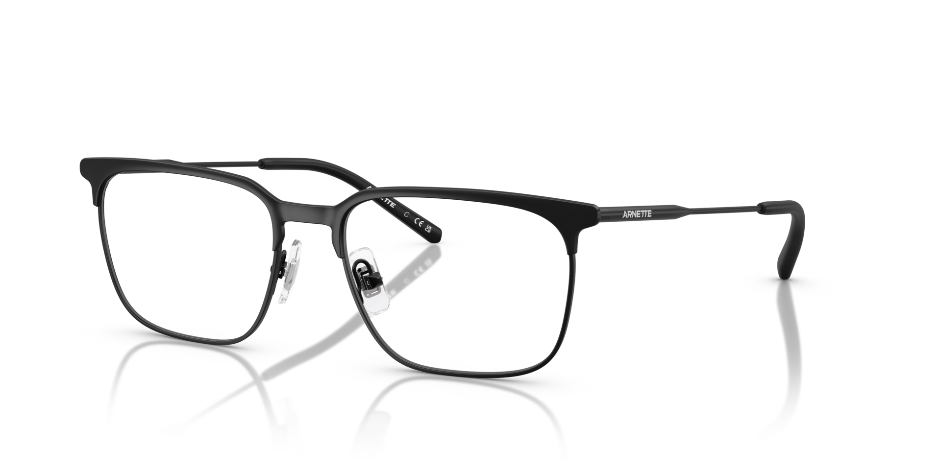AN6136 Matte Black MetalEyeglass Frames for Glasses Direct, Angle View