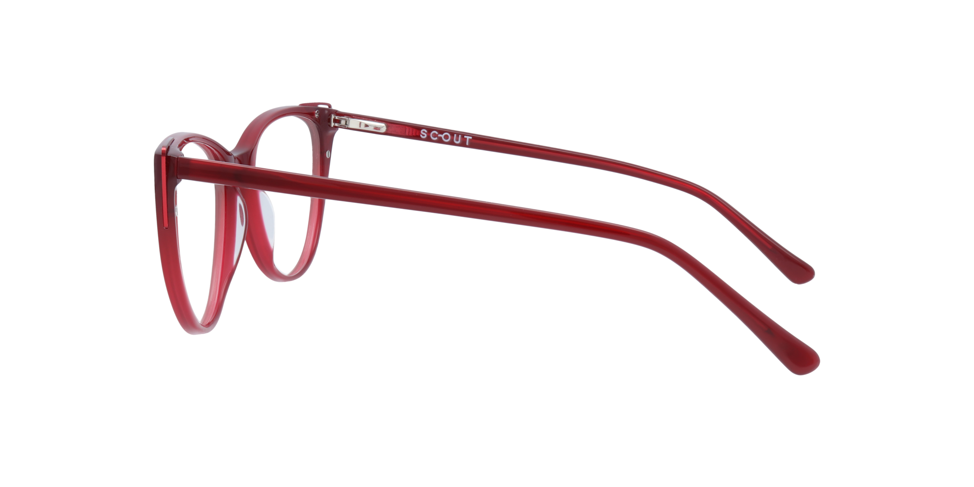 Arabella Shiny Red AcetateEyeglass Frames for Glasses Direct, Side View