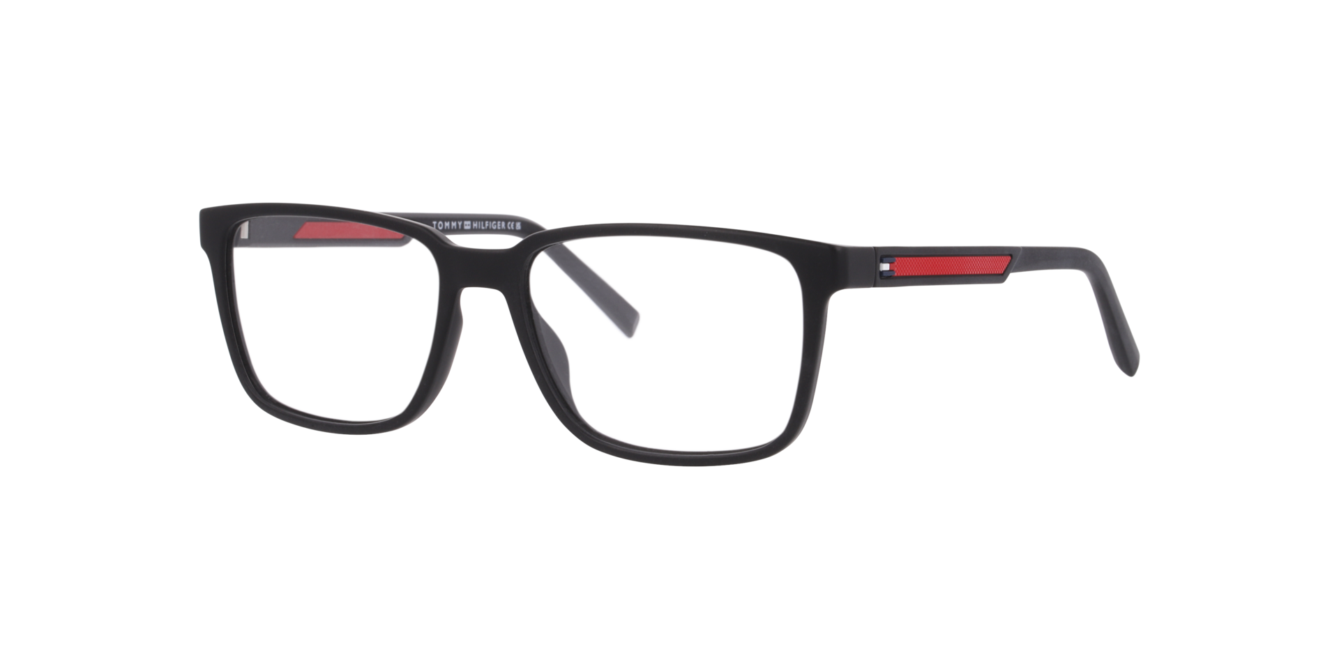 TH 2206 Black Red PlasticEyeglass Frames for Glasses Direct, Angle View