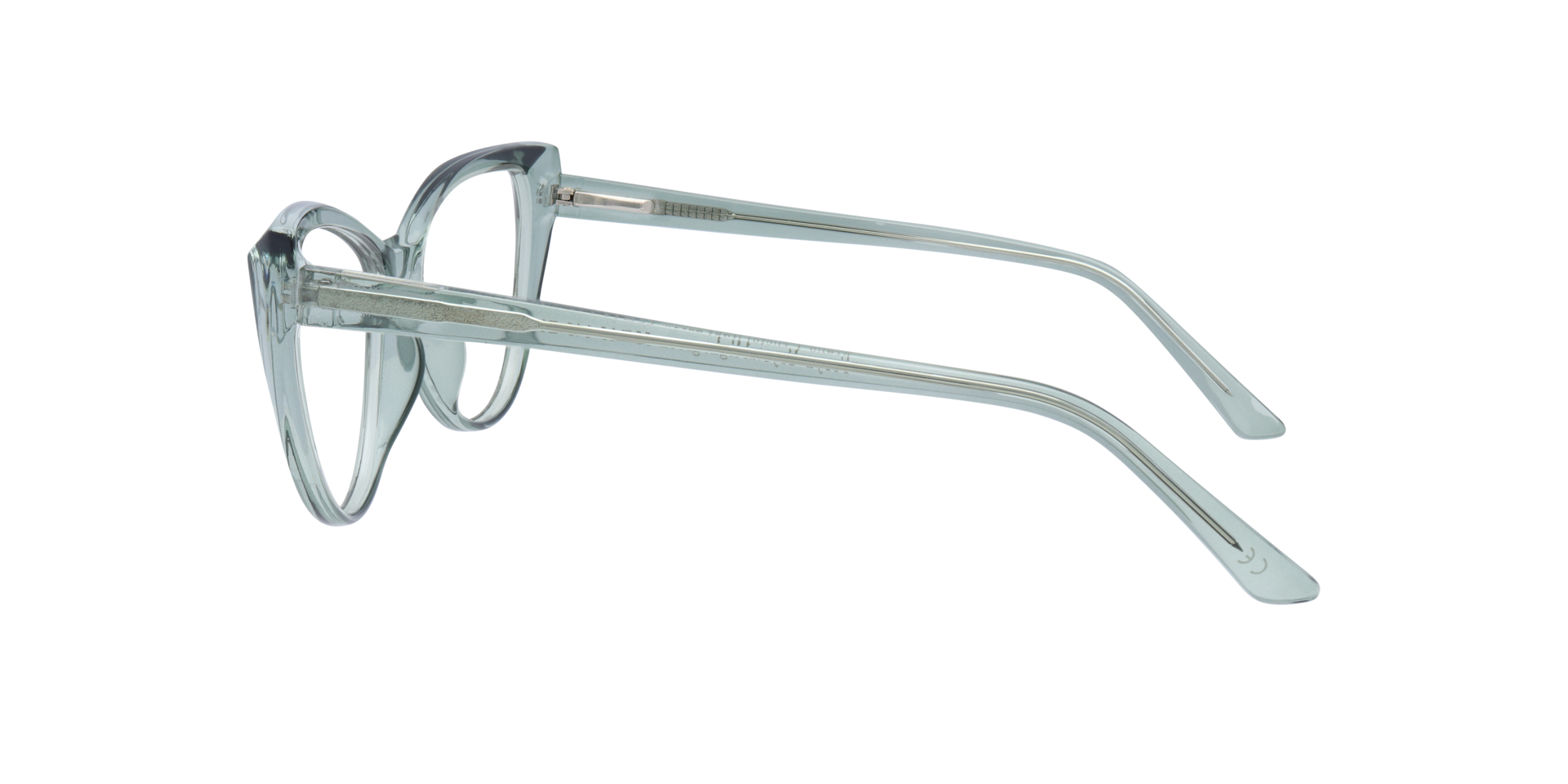 Freya Crystal & Light Green PlasticEyeglass Frames for Glasses Direct, Side View