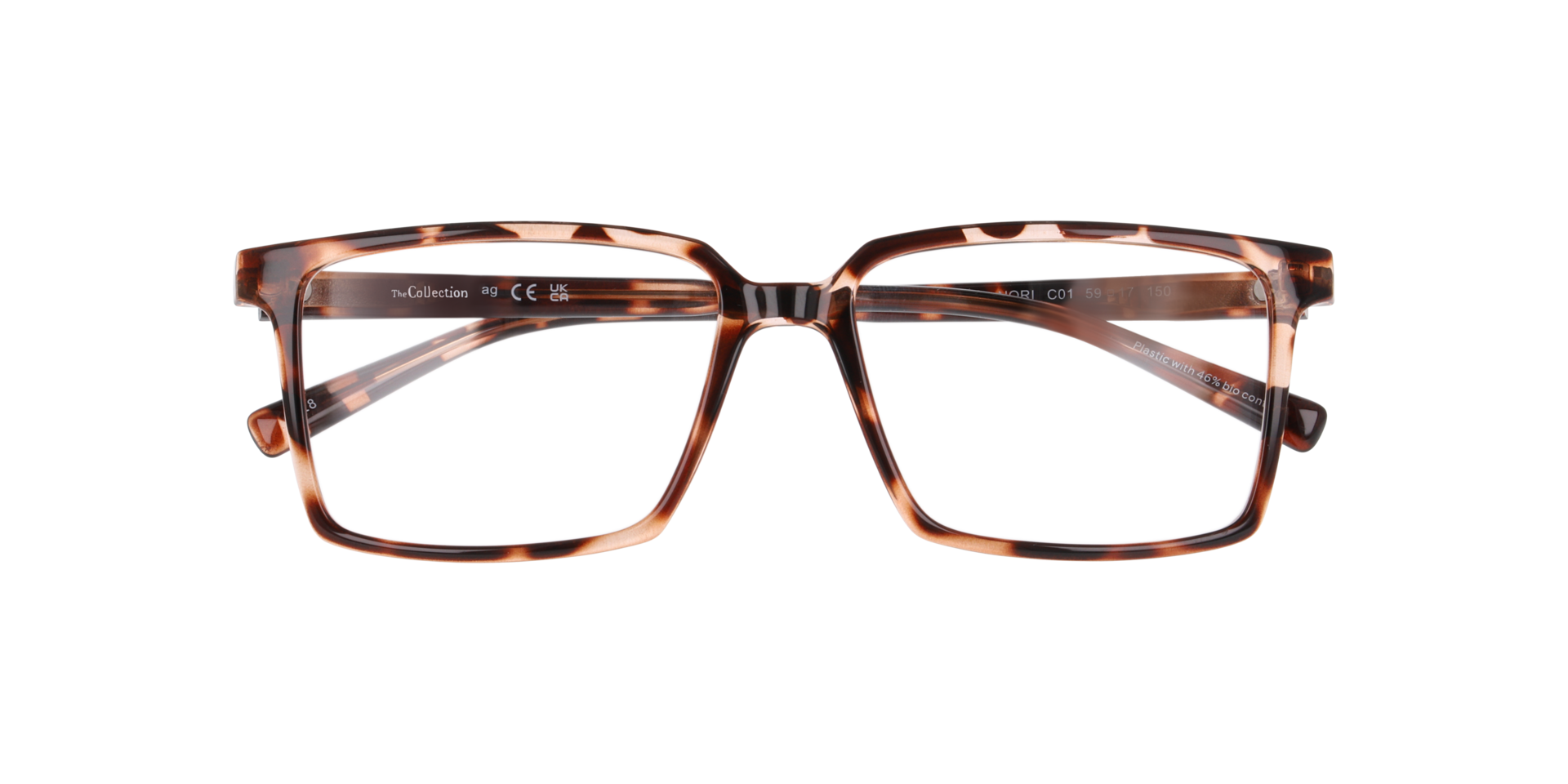 Nori Havana Brown PlasticEyeglass Frames for Glasses Direct, Closed View