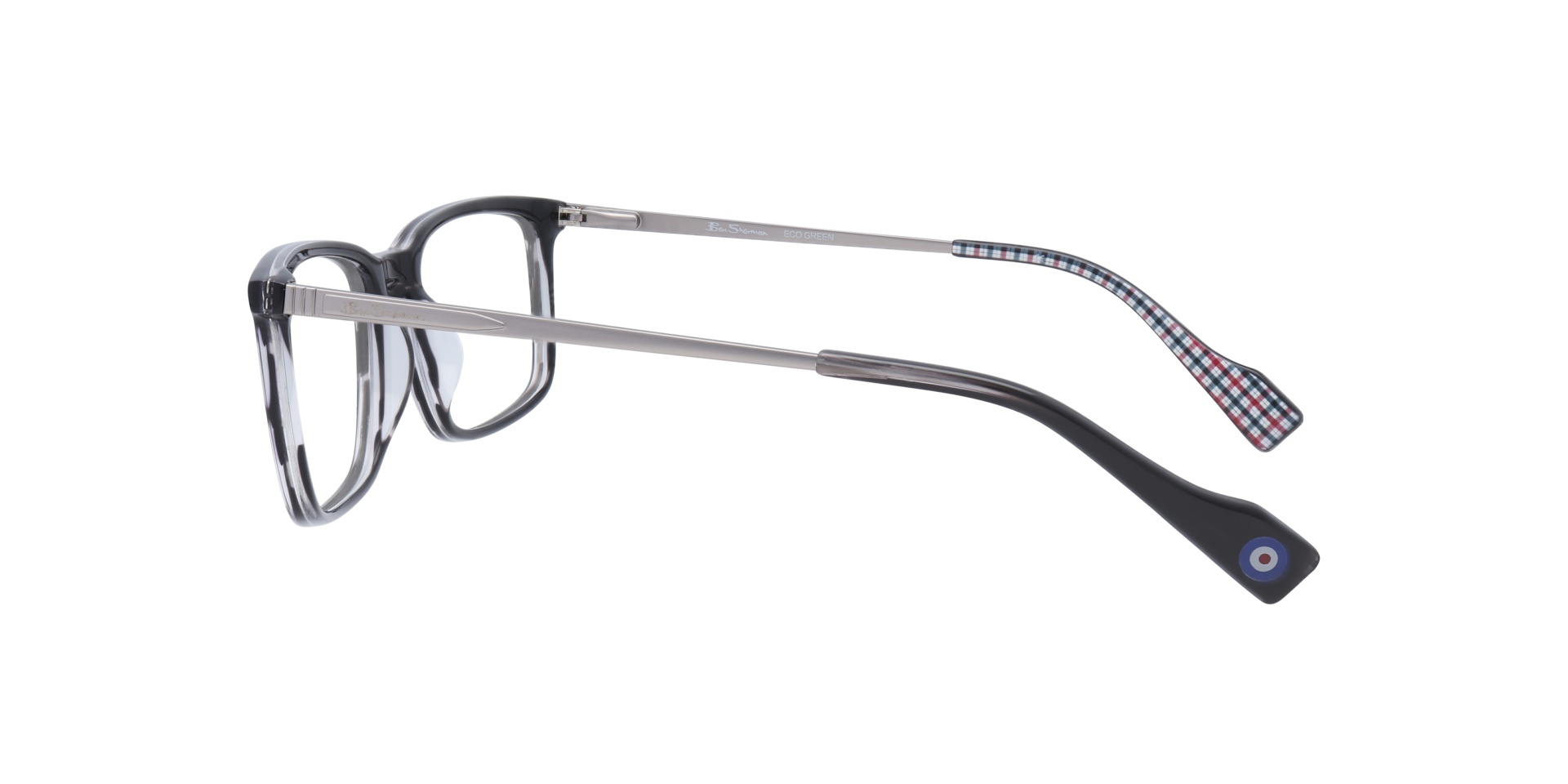 Chester BN Grey MetalEyeglass Frames for Glasses Direct, Side View