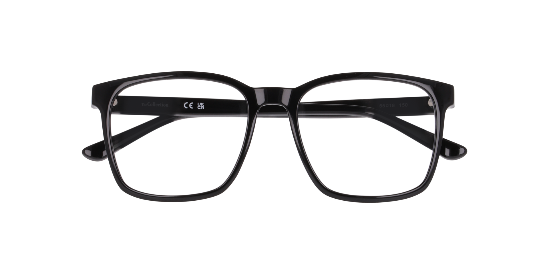 Nathan Black PlasticEyeglass Frames for Glasses Direct, Closed View