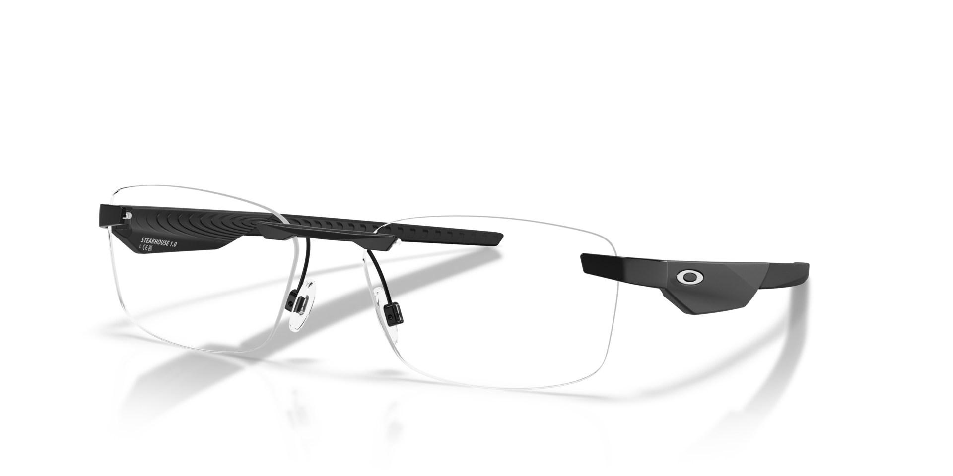 Steakhouse 1.0 Satin Black MetalEyeglass Frames for Glasses Direct, Angle View