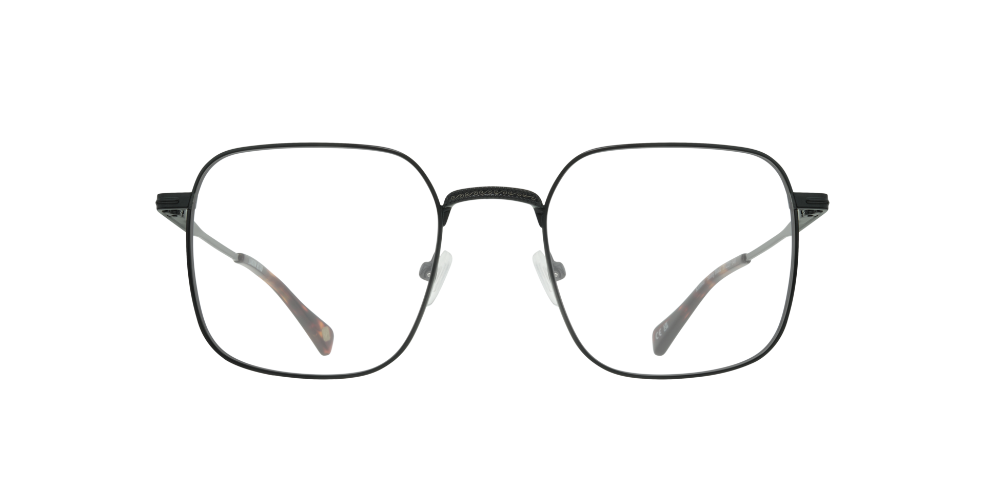Kensal Shiny Black MetalEyeglass Frames for Glasses Direct, Front View