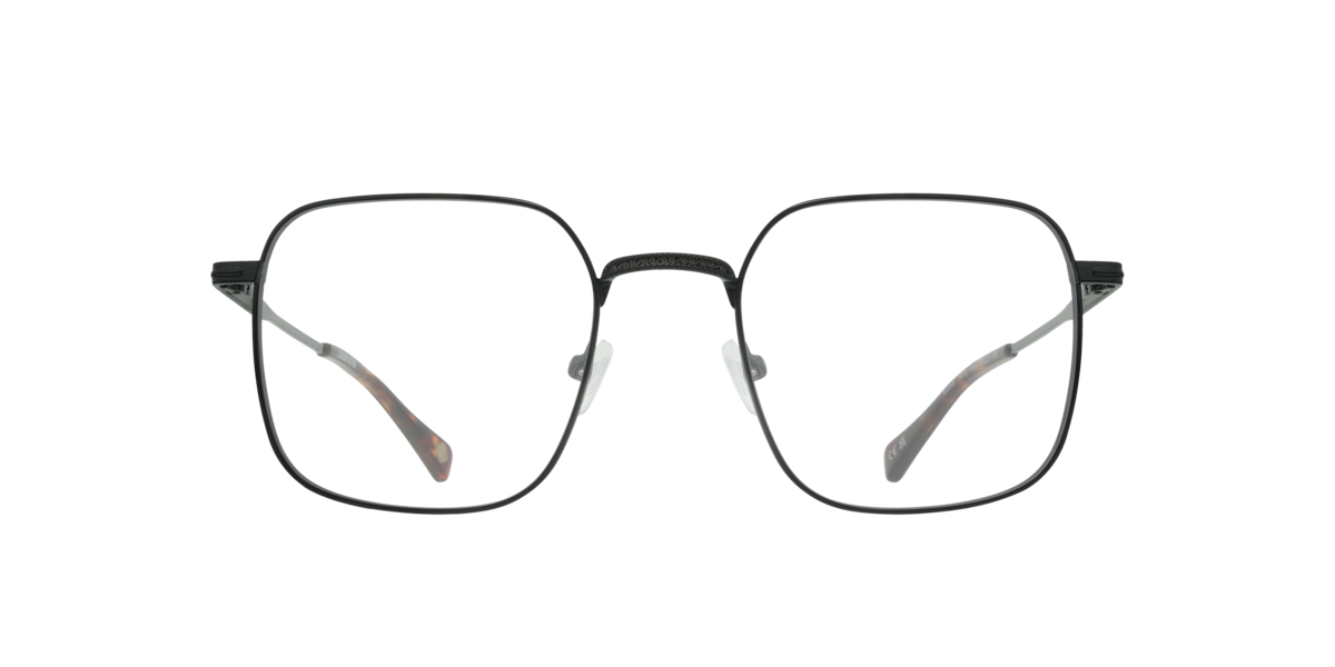 Shiny Black square Metal eyeglasses Online - Full Rim - Kensal