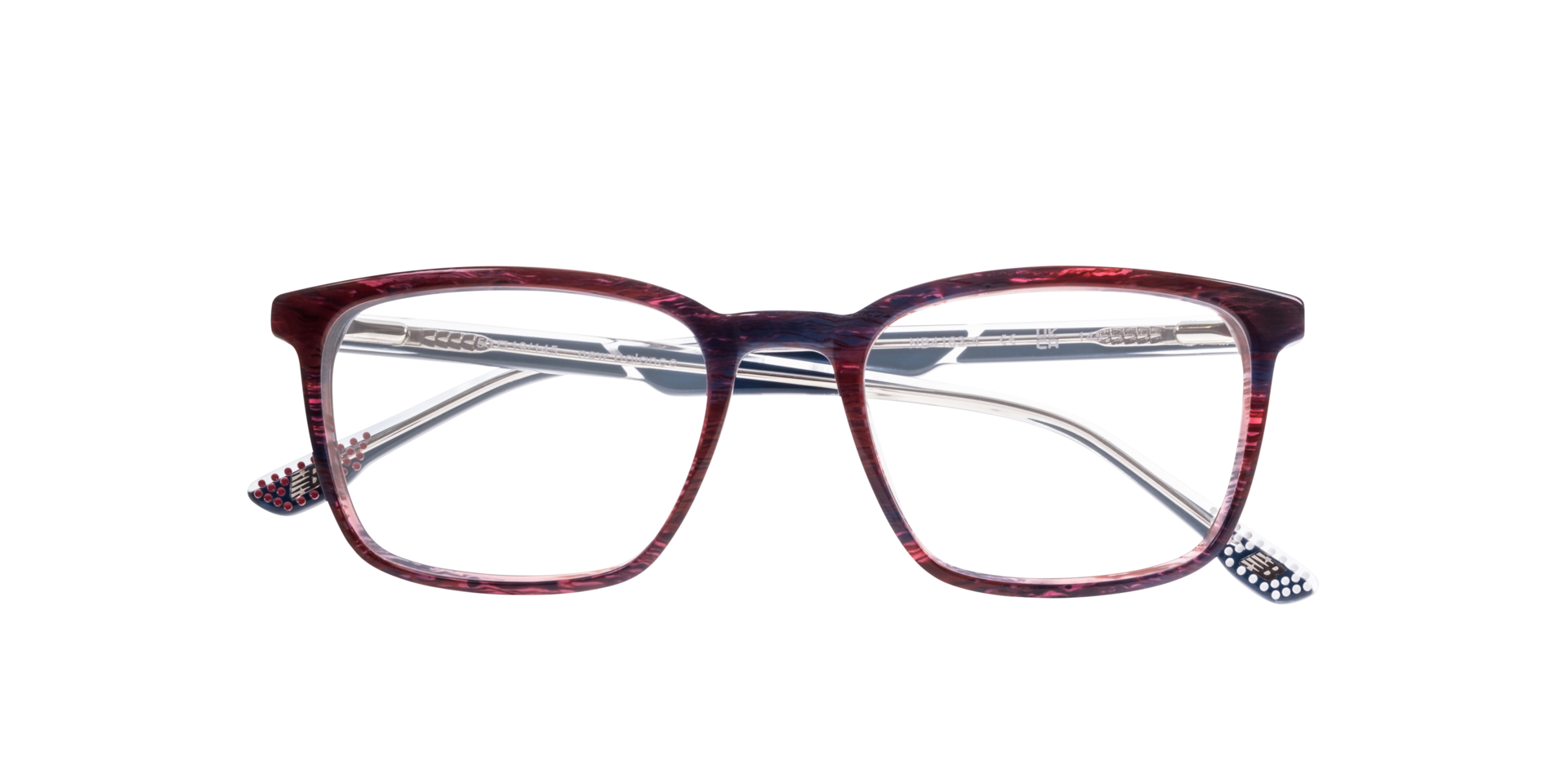 NB4163 Red AcetateEyeglass Frames for Glasses Direct, Closed View