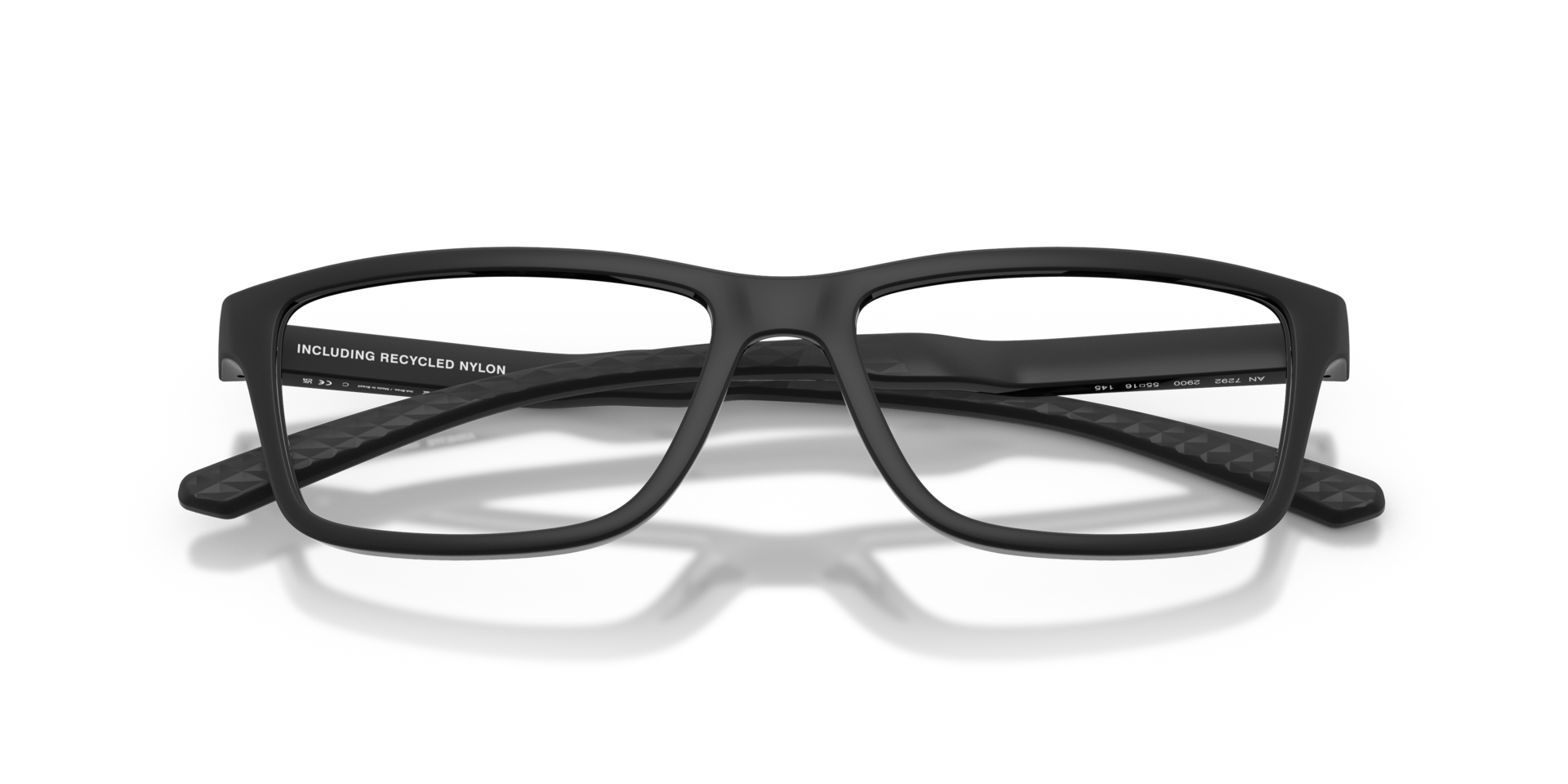 AN7292 Matte Recycled Black PlasticEyeglass Frames for Glasses Direct, Closed View