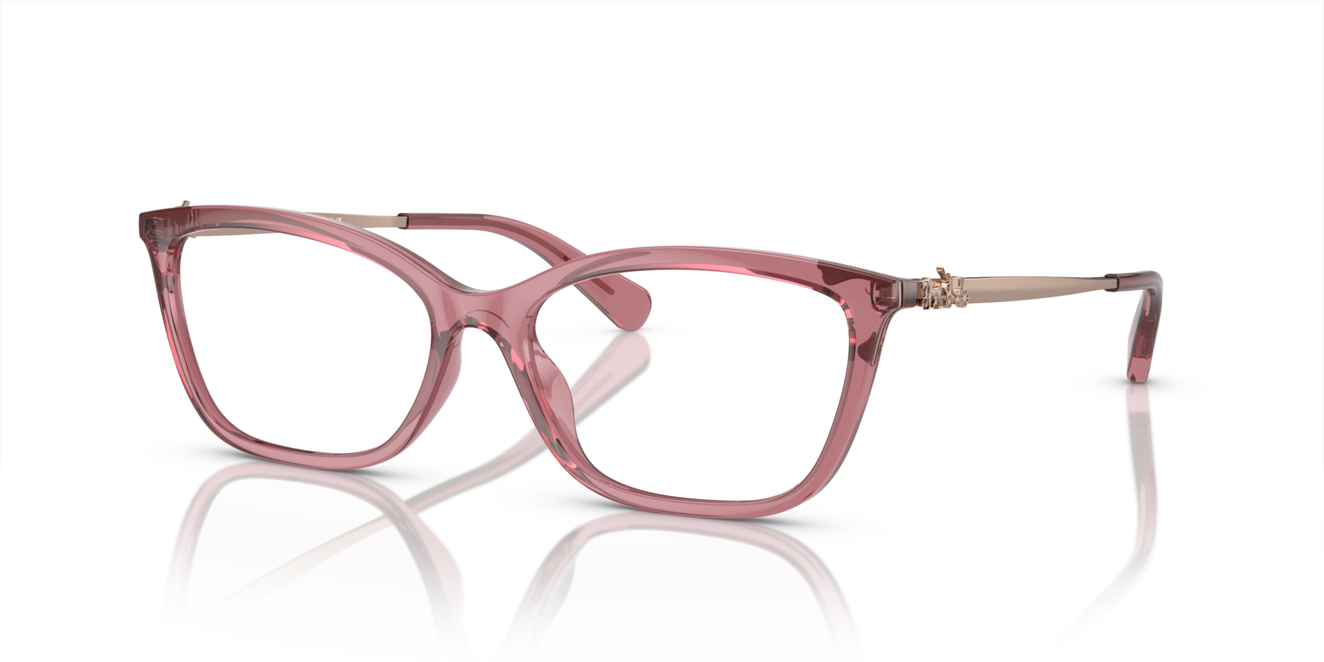 HC6146U Transparent Berry PlasticEyeglass Frames for Glasses Direct, Angle View