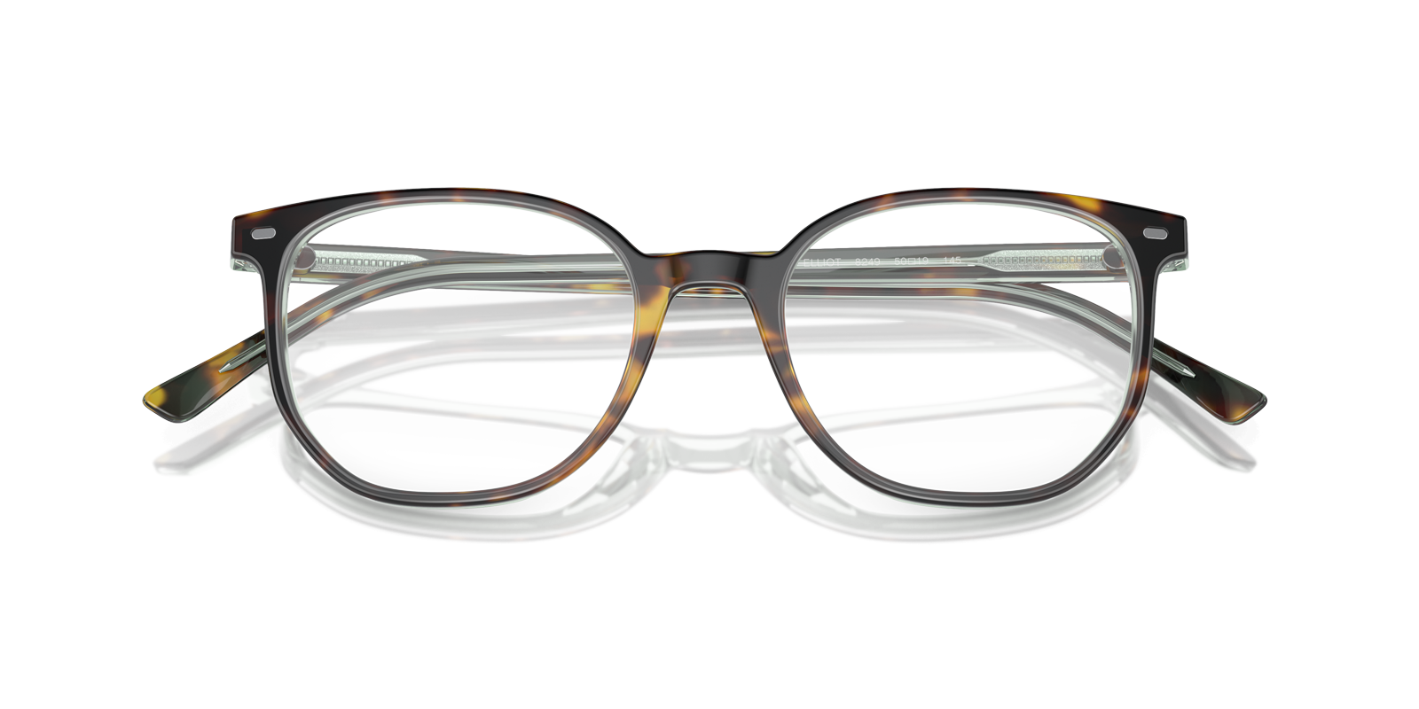 RB5397 Havana On Transparent Green AcetateEyeglass Frames for Glasses Direct, Closed View
