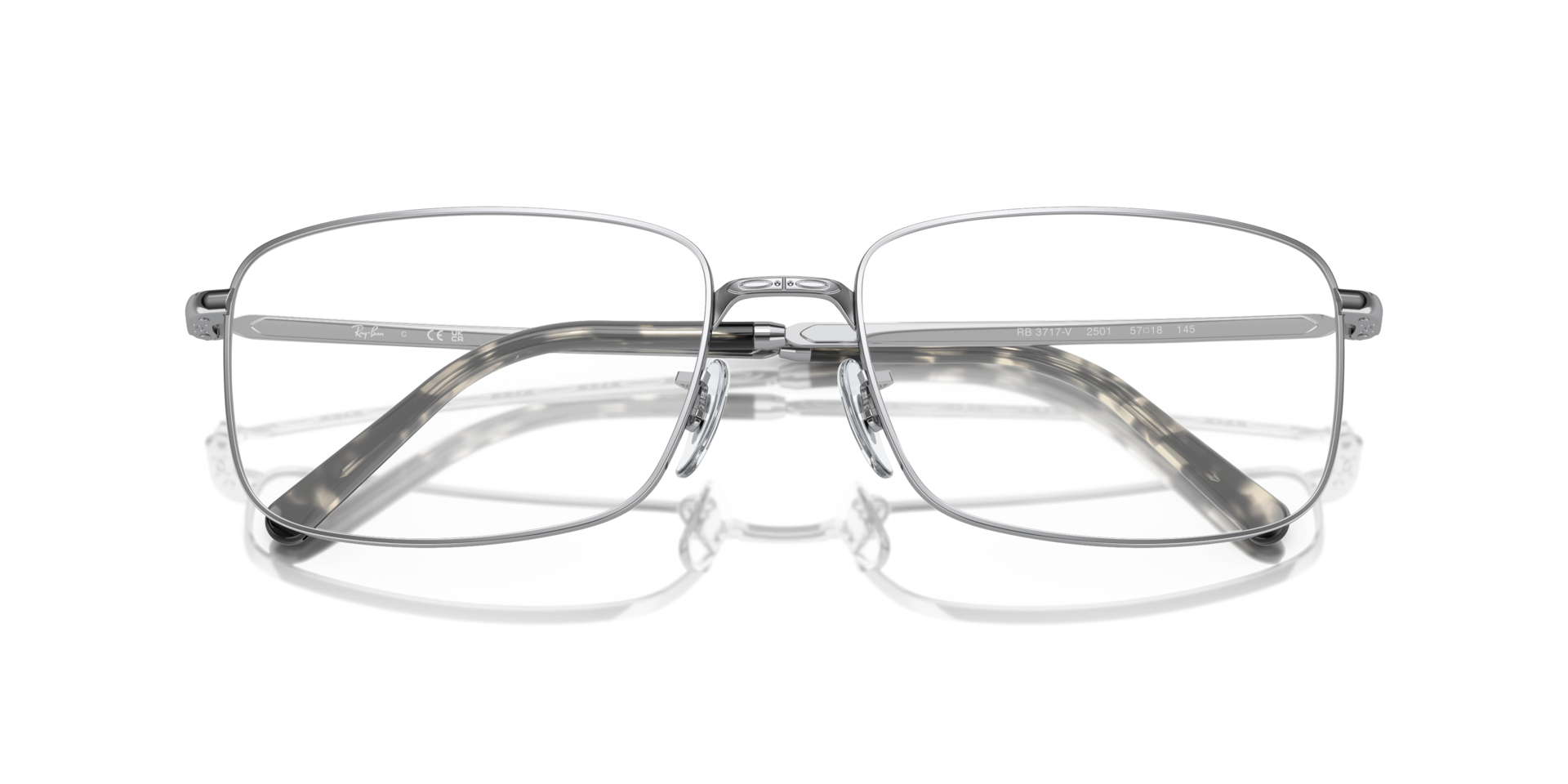 RB3717V Silver MetalEyeglass Frames for Glasses Direct, Closed View