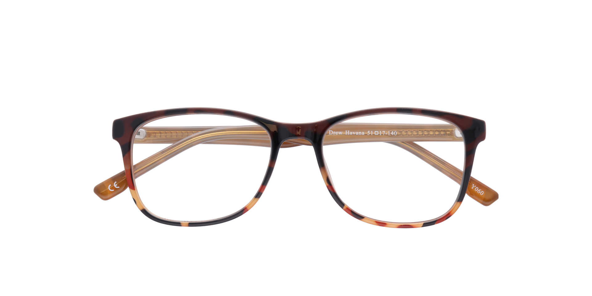 Drew Havana PlasticEyeglass Frames for Glasses Direct, Closed View