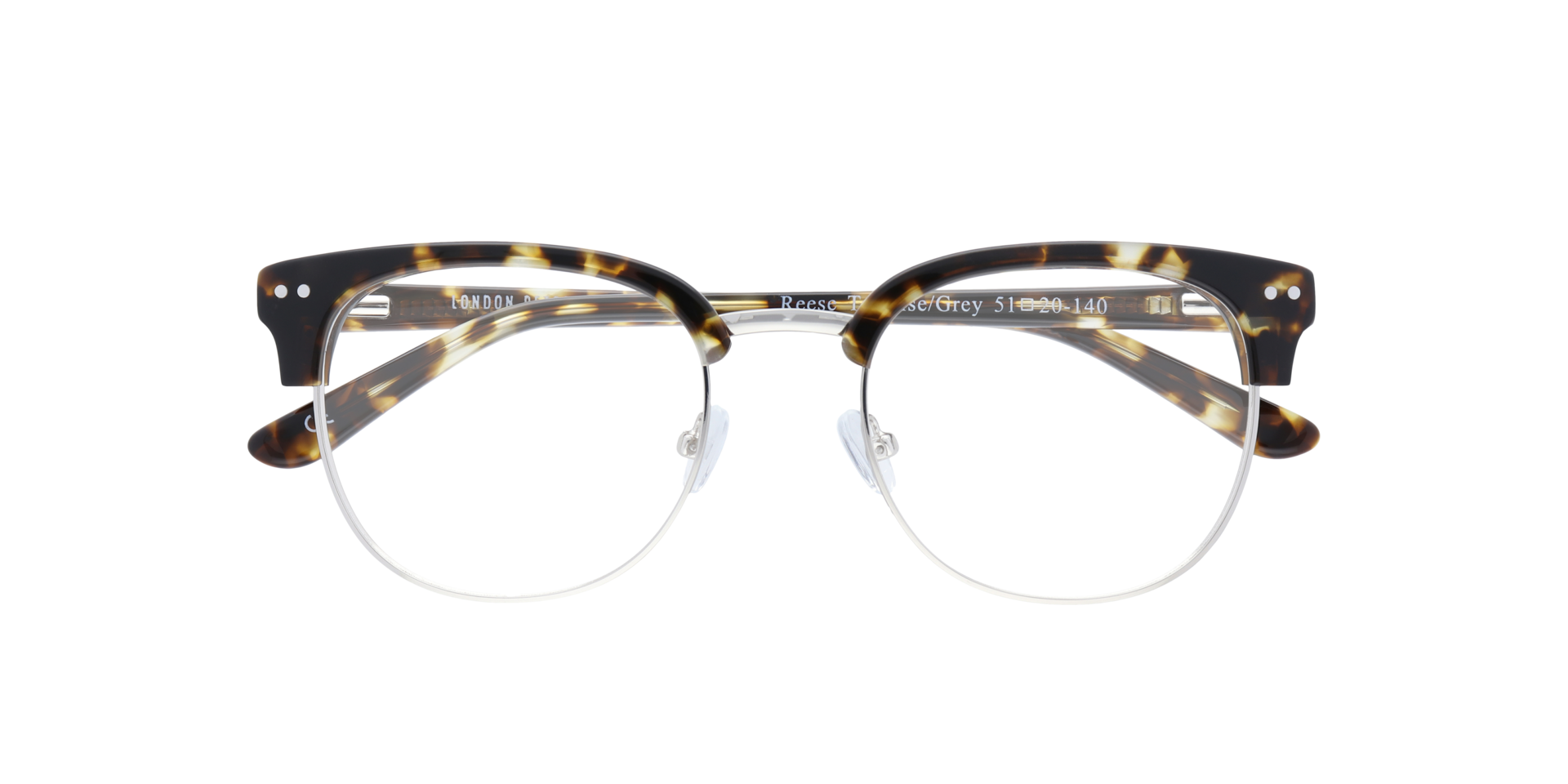 Reese Tortoise & Grey MetalSunglass Frames for Glasses Direct, Closed View