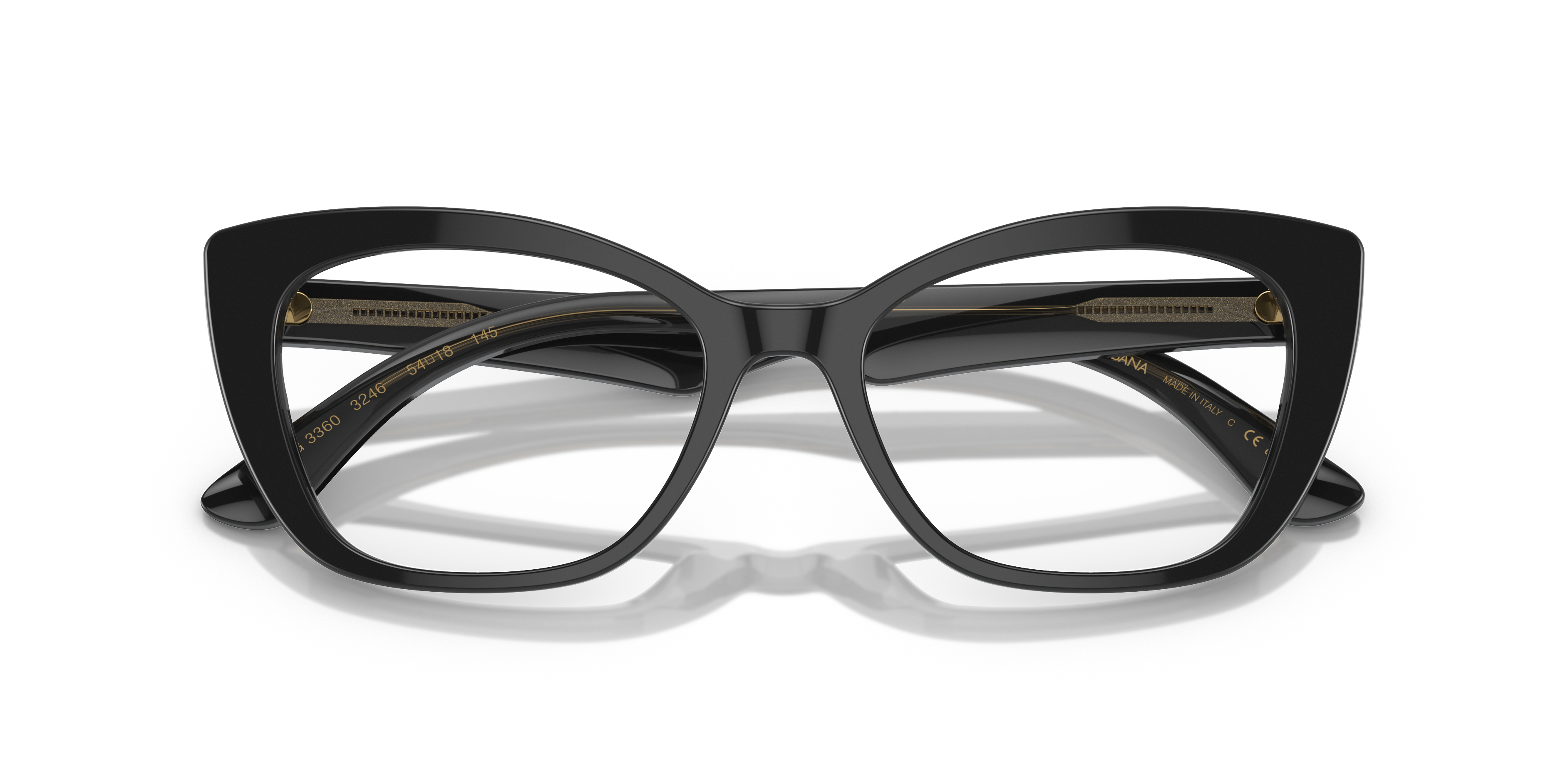 DG3360 Black & Transparent Grey AcetateEyeglass Frames for Glasses Direct, Closed View