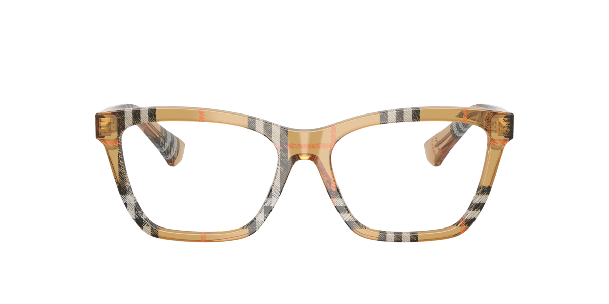 Burberry Women's Check Sand Rectangle Acetate Eyeglasses Online - Full Rim - Be2440