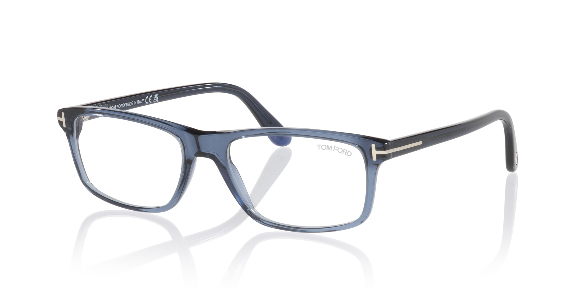 FT6119-B Blue Clear AcetateEyeglass Frames for Glasses Direct, Angle View