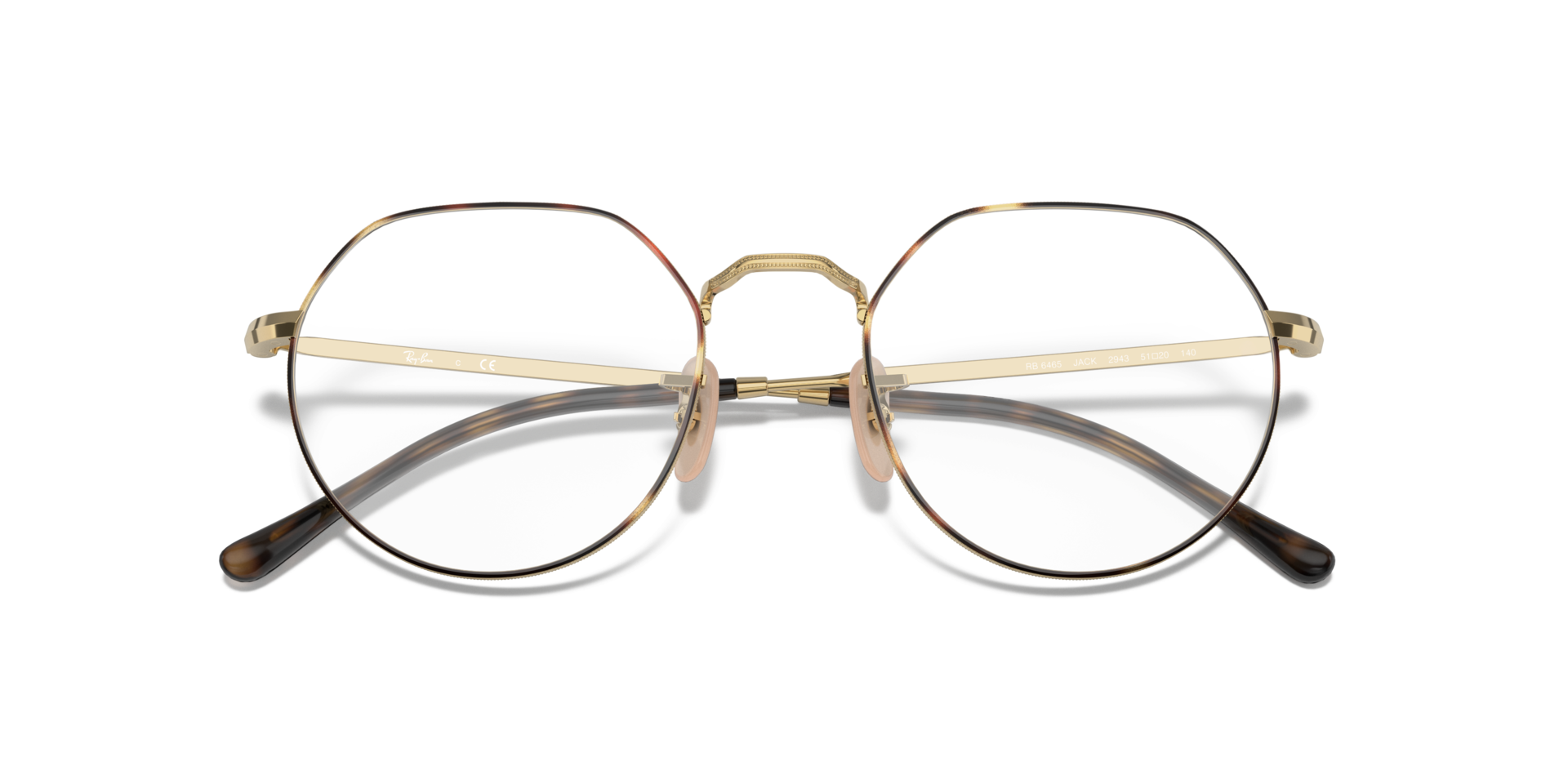 RB6465 Havana On Gold MetalEyeglass Frames for Glasses Direct, Closed View