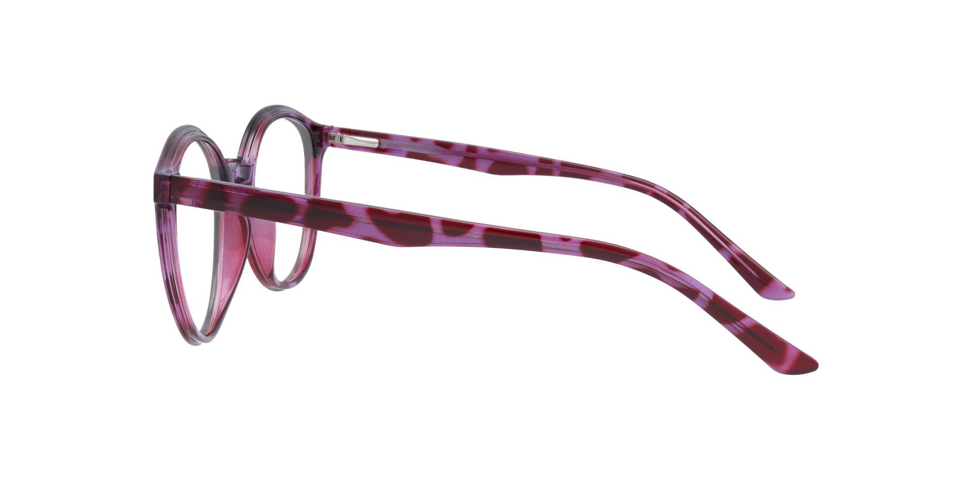 Bevis Shiny Red & Purple PlasticEyeglass Frames for Glasses Direct, Side View
