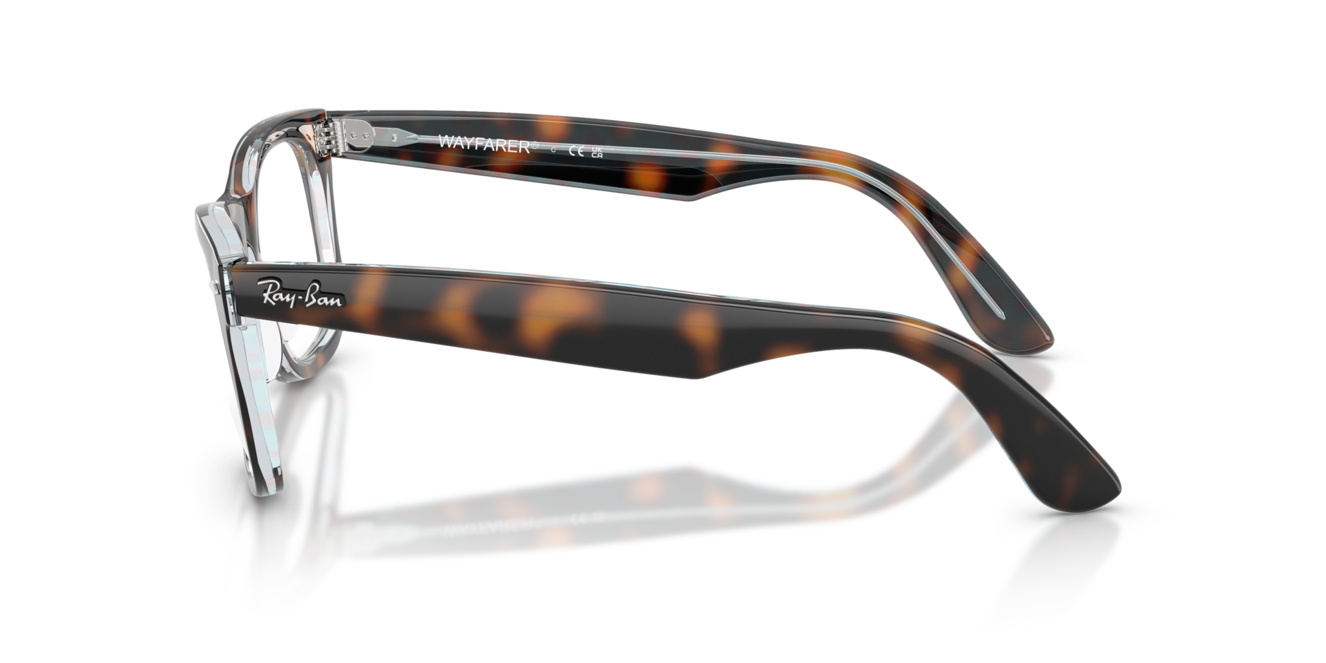 RB4340V Dark Havana On Multicolor PlasticEyeglass Frames for Glasses Direct, Side View