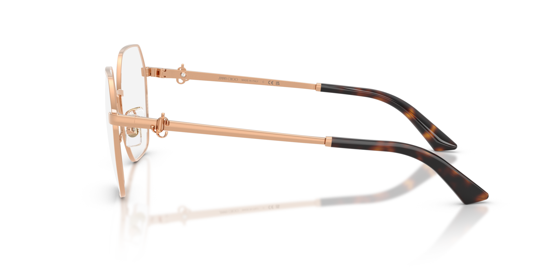 JC2023B Rose Gold MetalEyeglass Frames for Glasses Direct, Side View