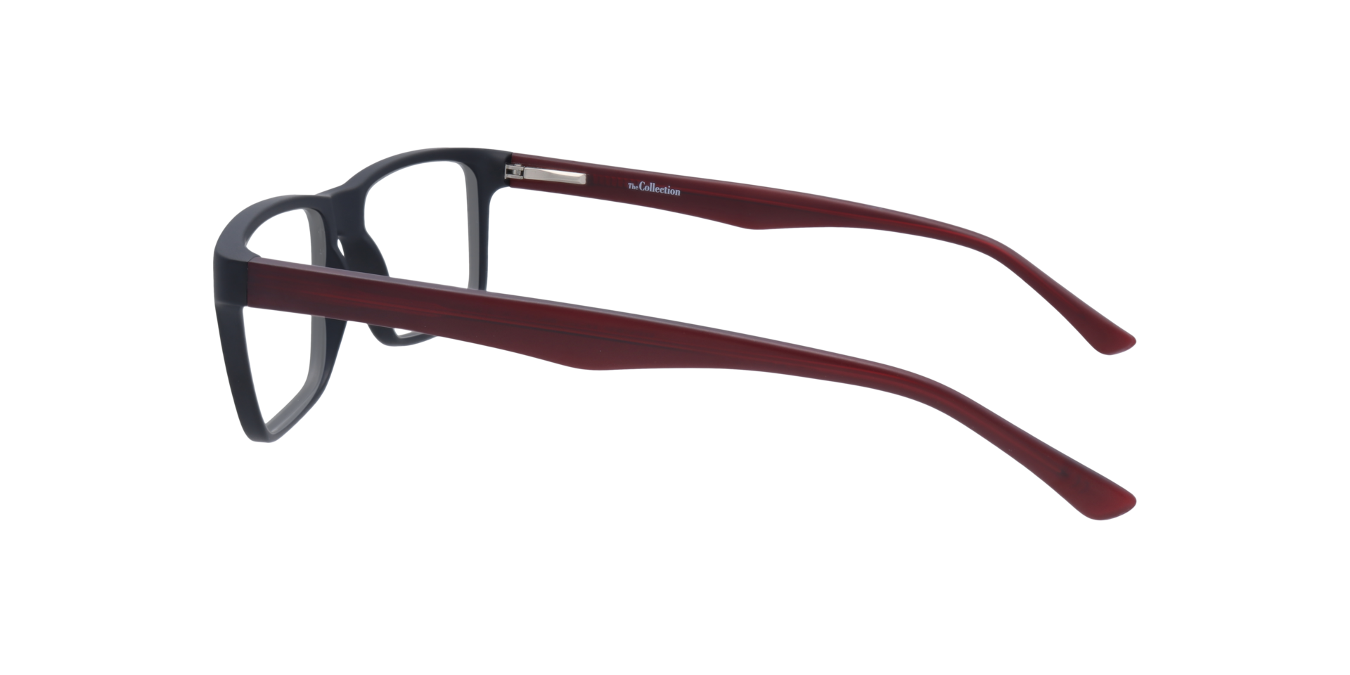 Henry Matte Black & Red PlasticEyeglass Frames for Glasses Direct, Side View