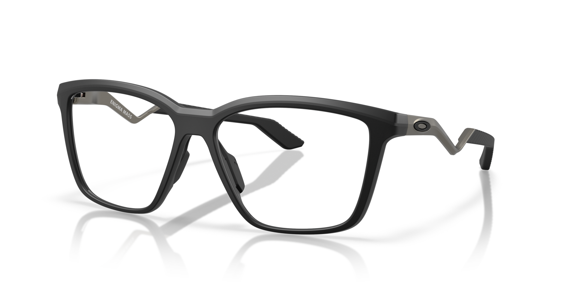 Enigma Mass Satin Black PlasticEyeglass Frames for Glasses Direct, Angle View