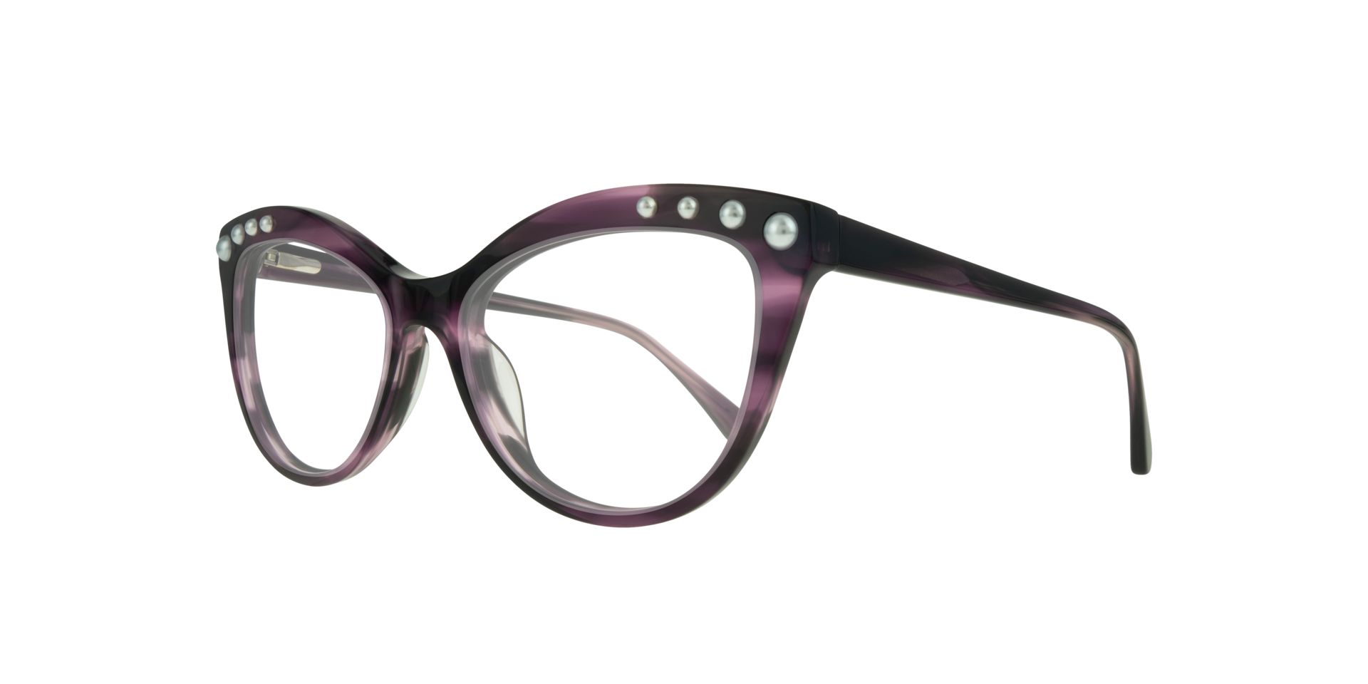Khloe Horn Purple AcetateEyeglass Frames for Glasses Direct, Angle View