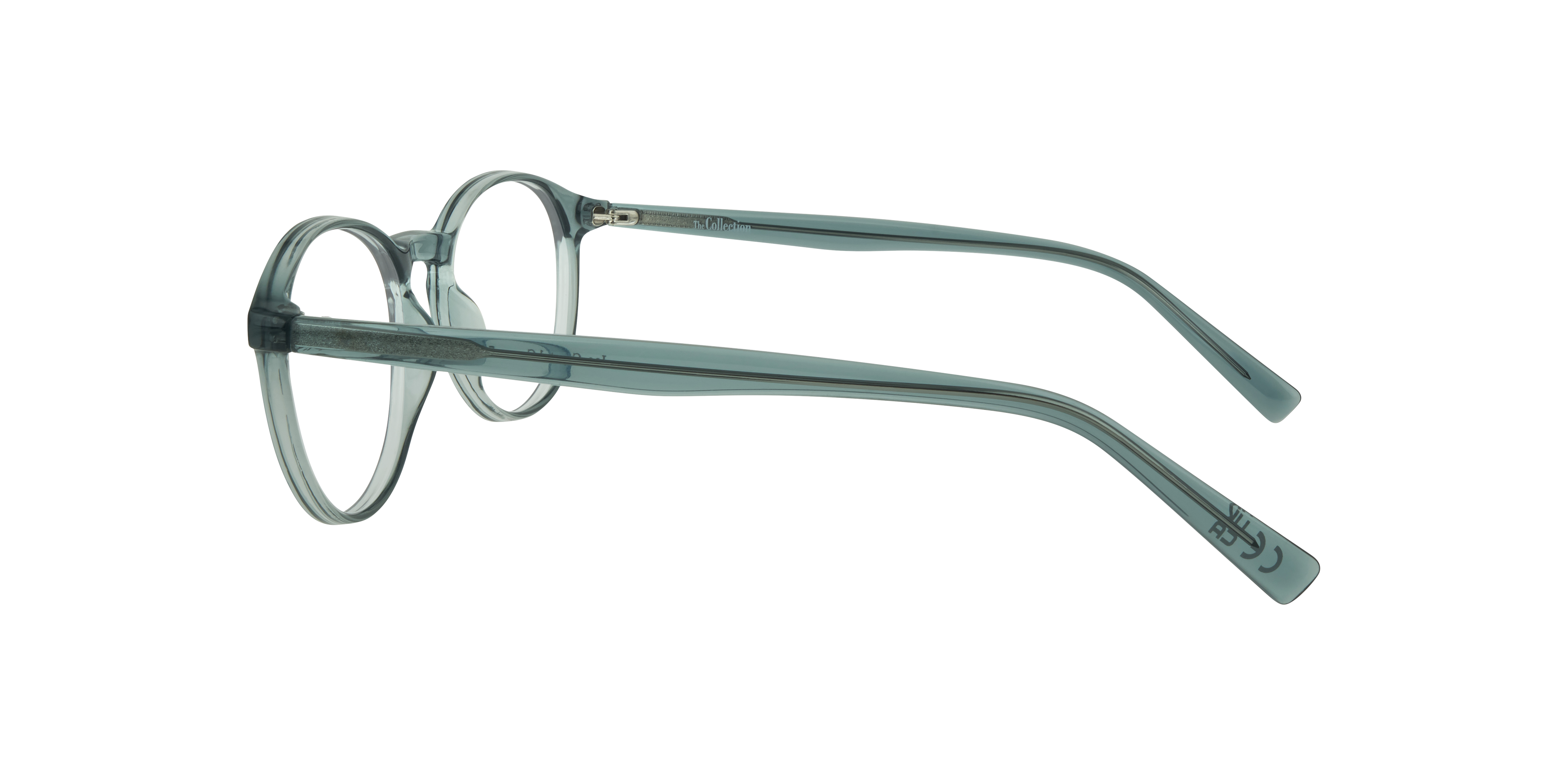 Joe Crystal Green PlasticSunglass Frames for Glasses Direct, Side View