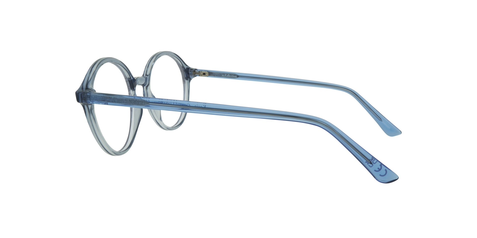 Kasia Crystal Light Blue PlasticEyeglass Frames for Glasses Direct, Side View
