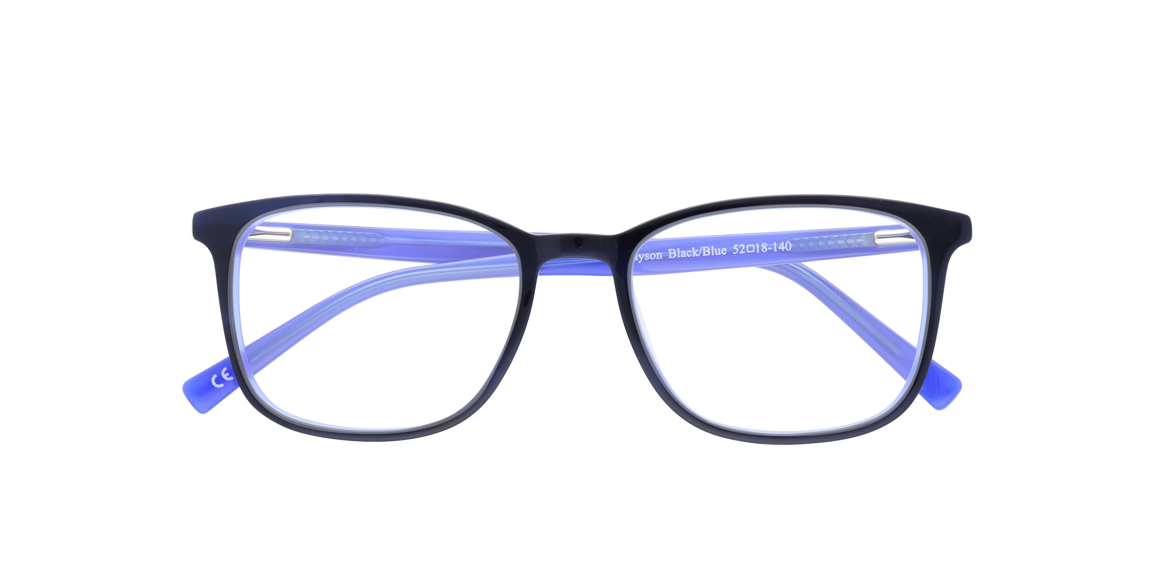 Grayson Black & Blue AcetateEyeglass Frames for Glasses Direct, Closed View