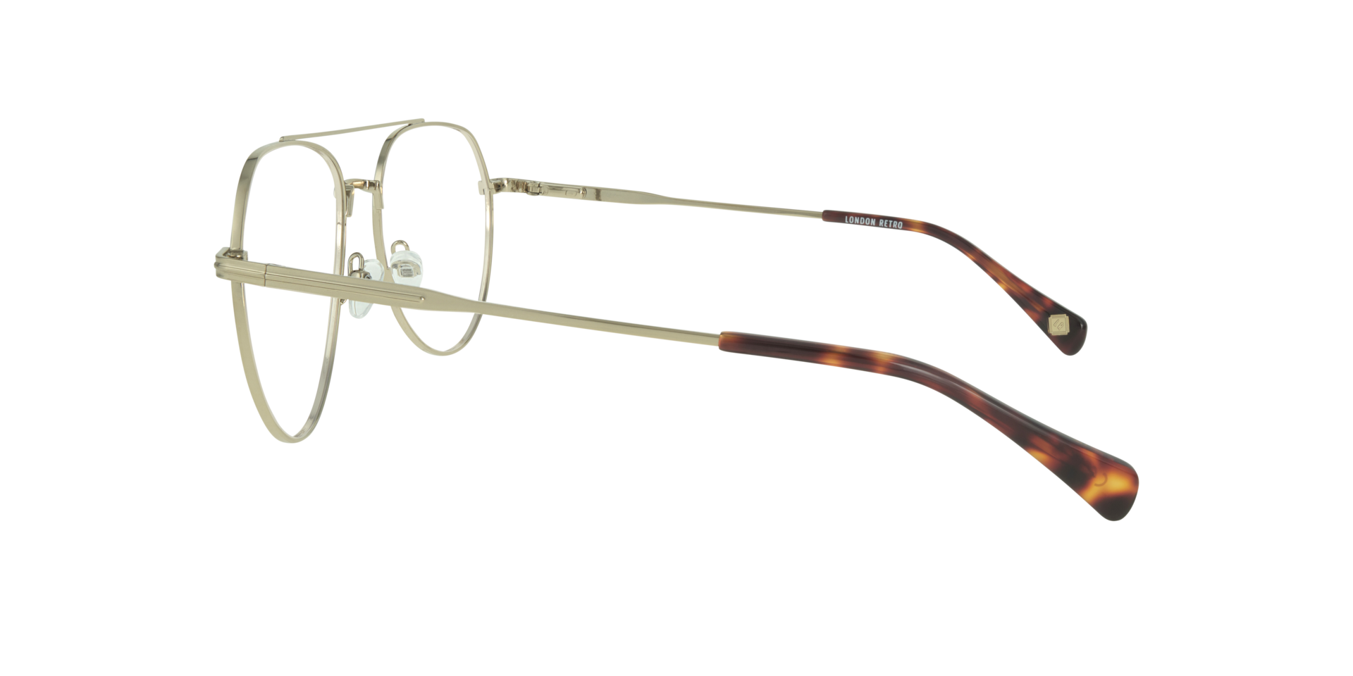 Kensington Shiny Gold MetalEyeglass Frames for Glasses Direct, Side View