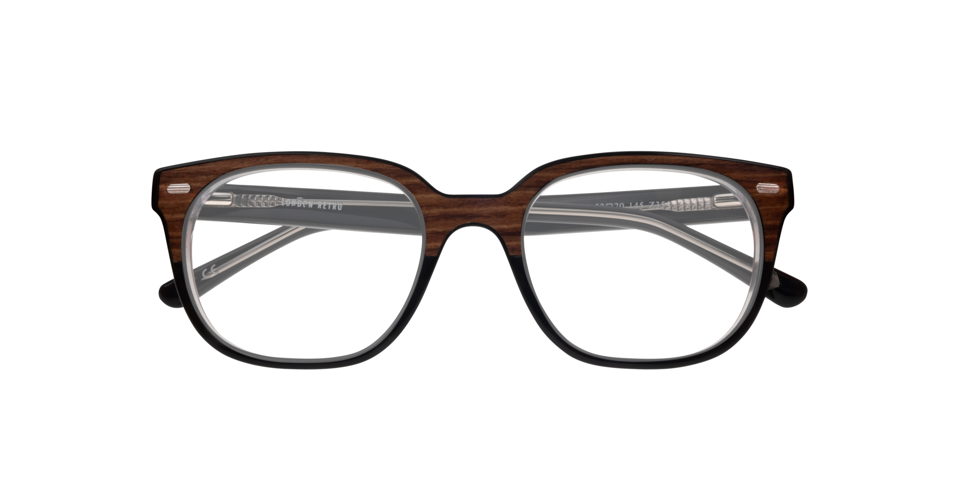 Hanwell Light Brown Wood Crystal AcetateEyeglass Frames for Glasses Direct, Closed View