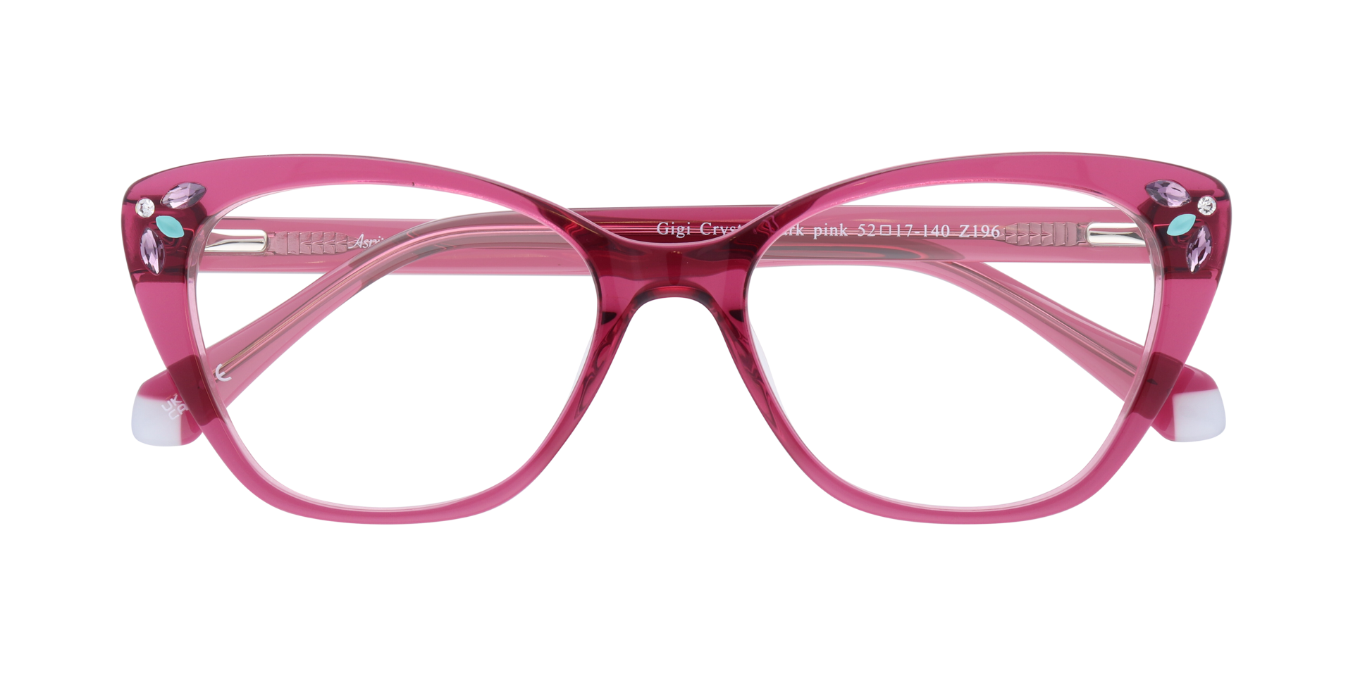Gigi Crystal Dark Pink AcetateEyeglass Frames for Glasses Direct, Closed View