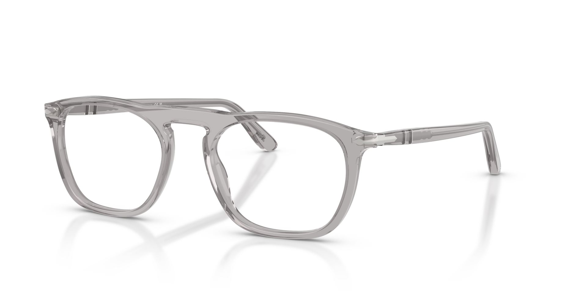 PO3391V Transparent Grey AcetateEyeglass Frames for Glasses Direct, Angle View