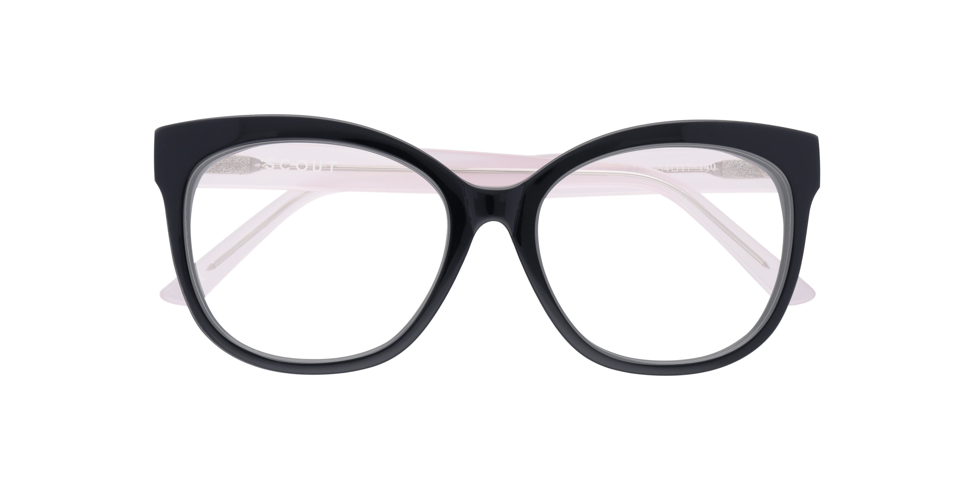 Mila Black & Pink AcetateEyeglass Frames for Glasses Direct, Closed View
